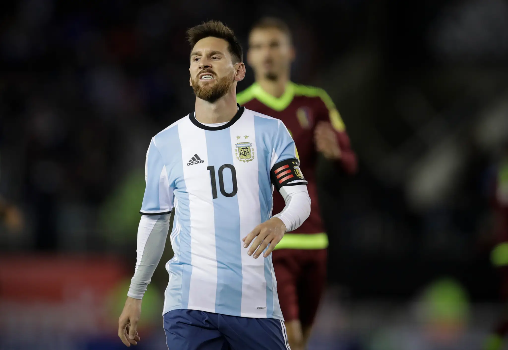Lionel Messi počas zápasu kvalifikácie na MS 2018 Argentína - Venezuela.