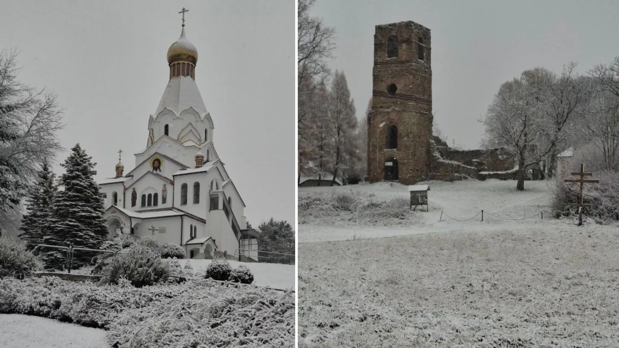 Zasnežené ráno na východe Slovenska.