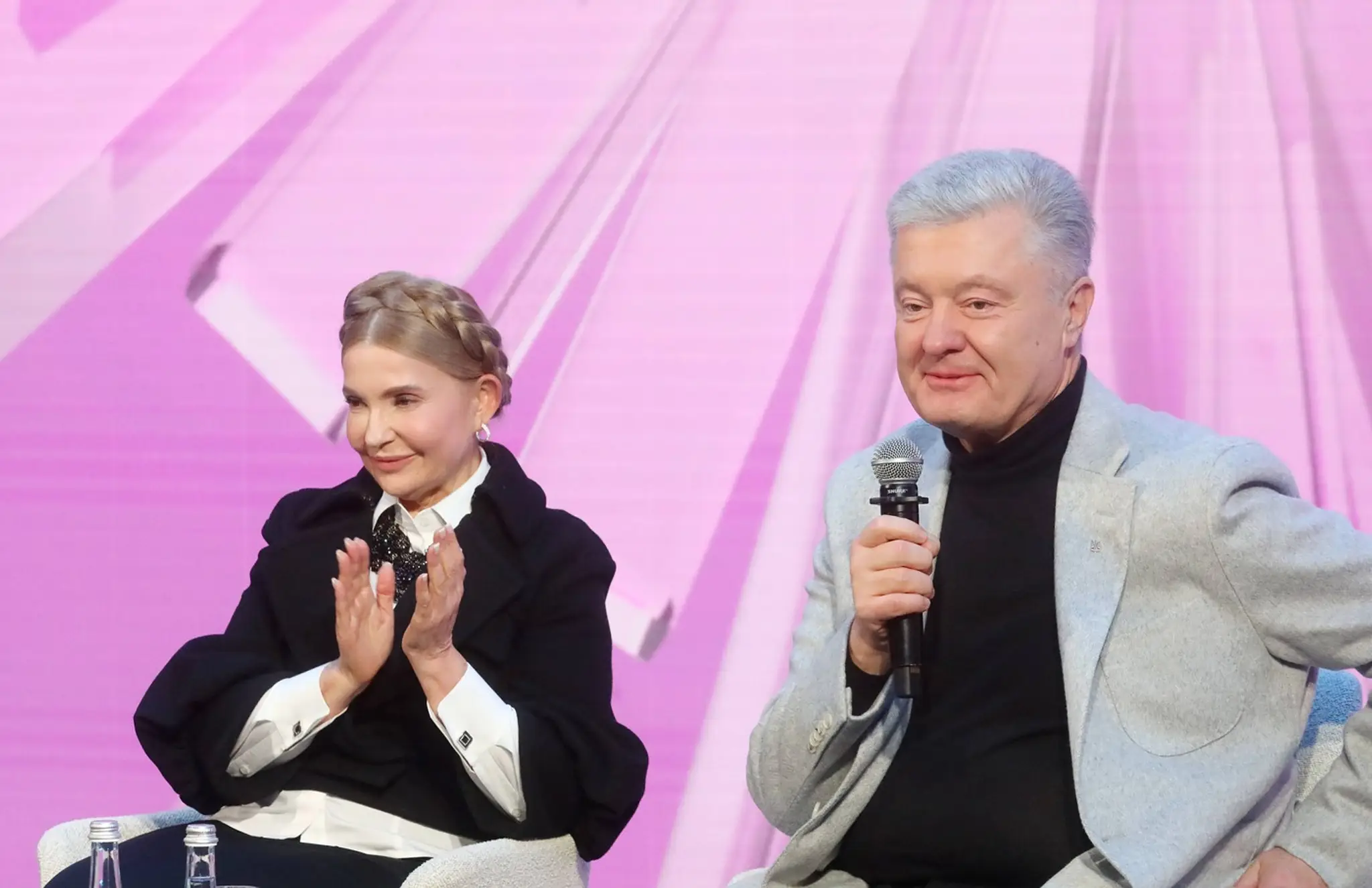 Julija Tymošenková a Petro Porošenko.