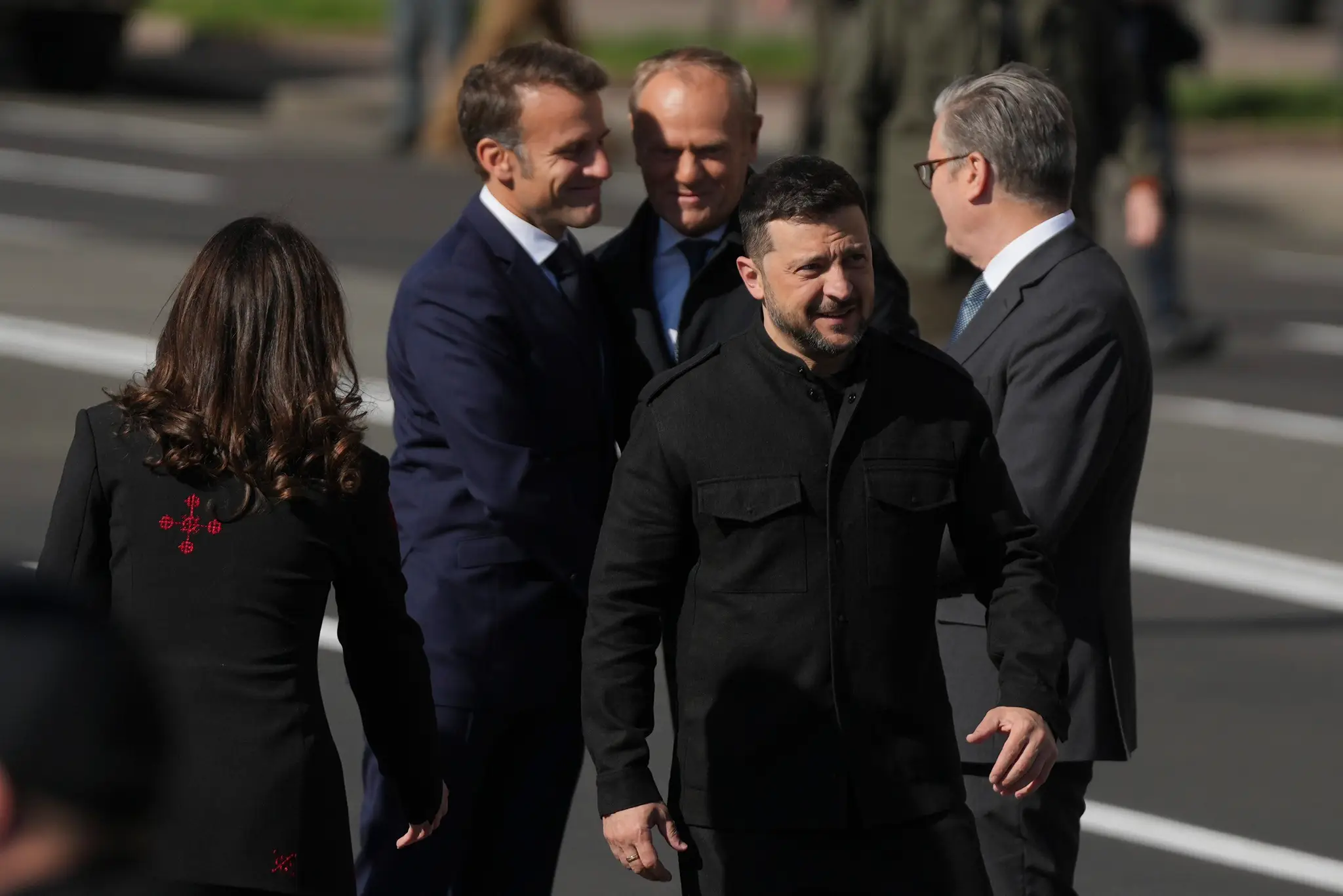 Emmanuel Macron, Donald Tusk, Keir Starmer a Volodymyr Zelenskyj