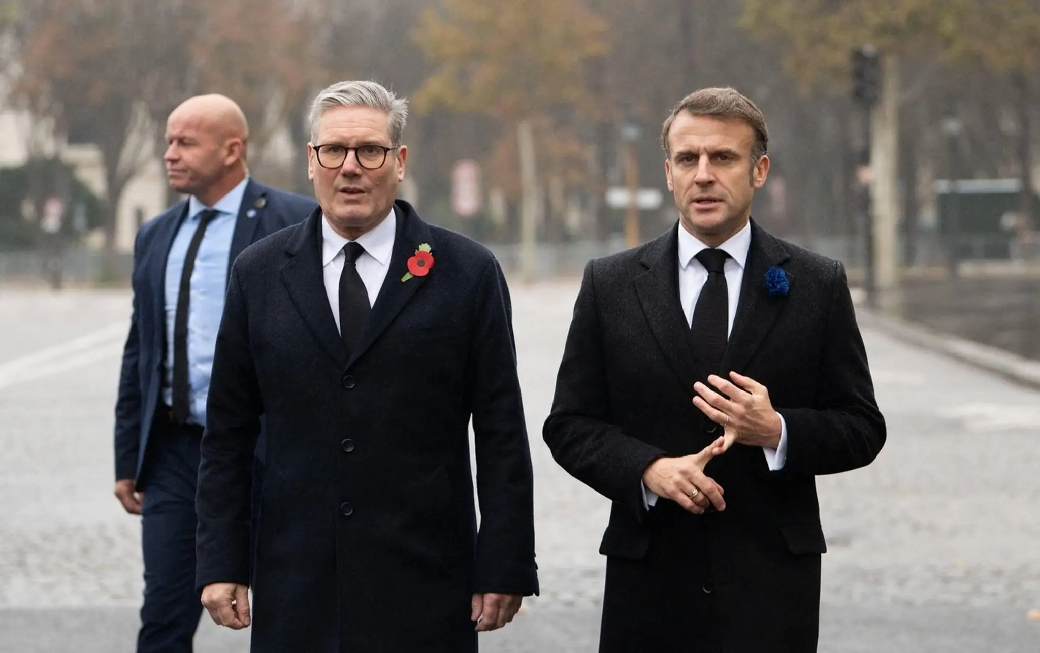 Britský premiér Keir Starmer a francúzsky prezident Emmanuel Macron.