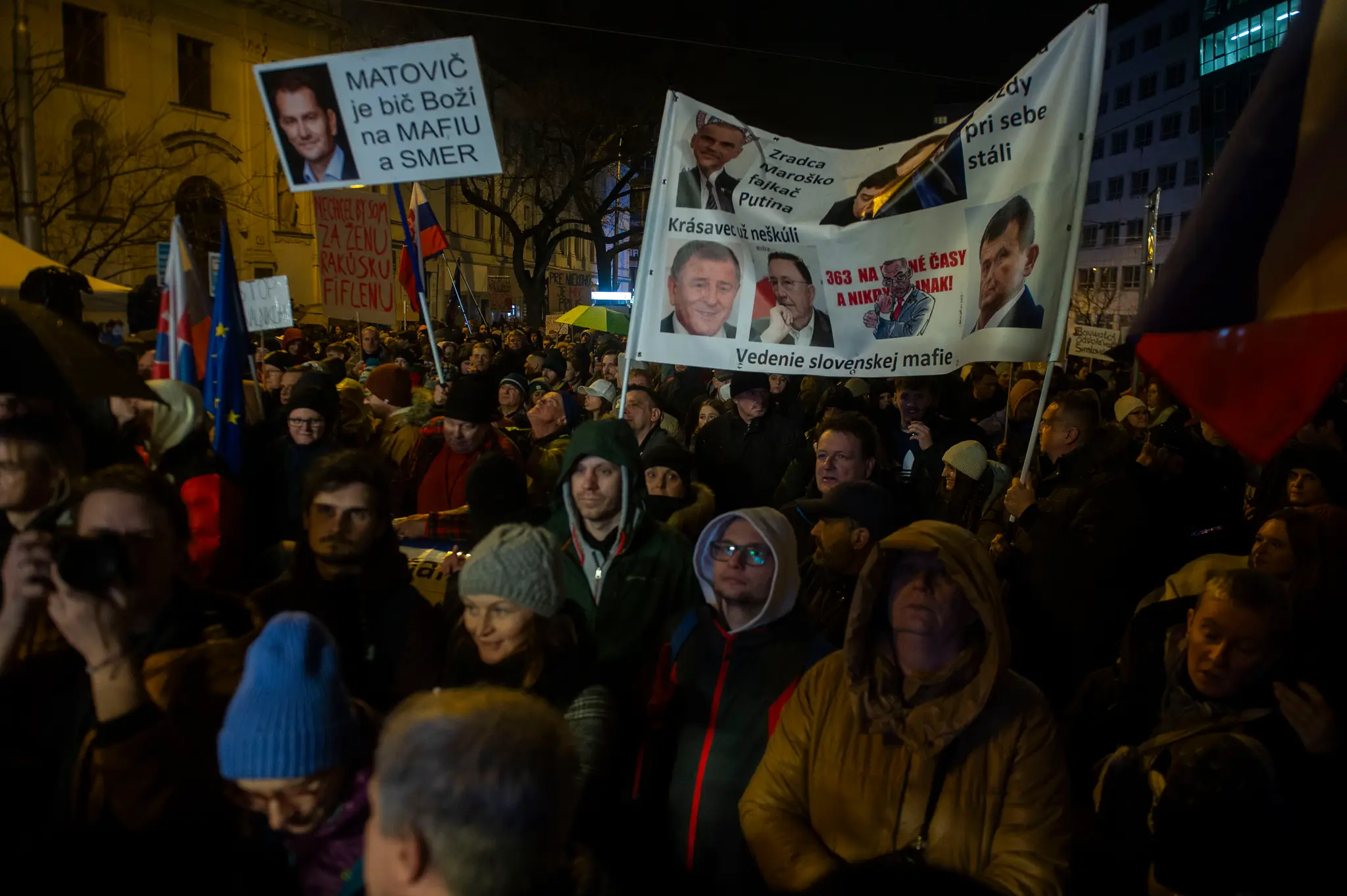 Protivládny protest v Bratislave.