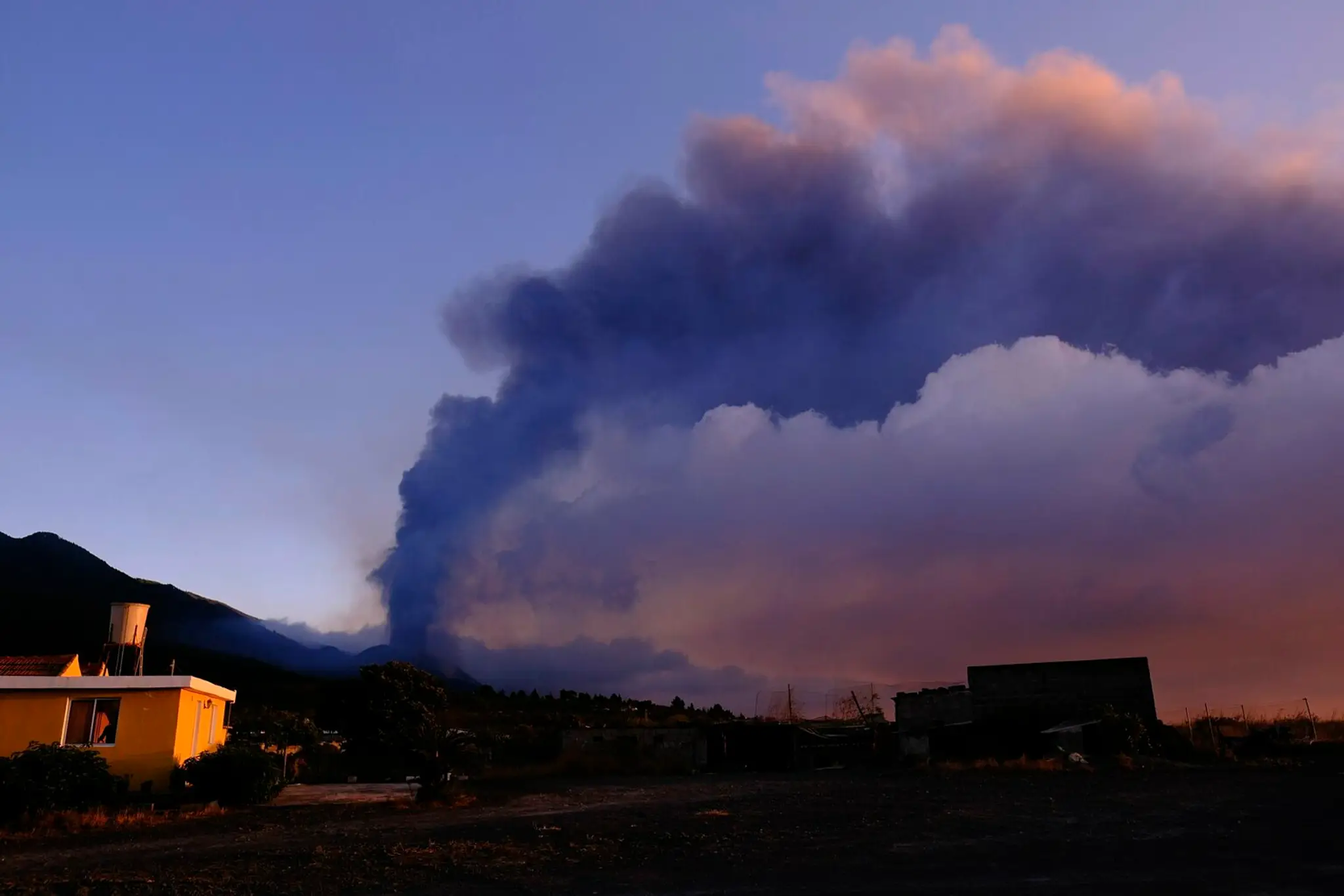 Sopka Cumbre Vieja na ostrove La Palma