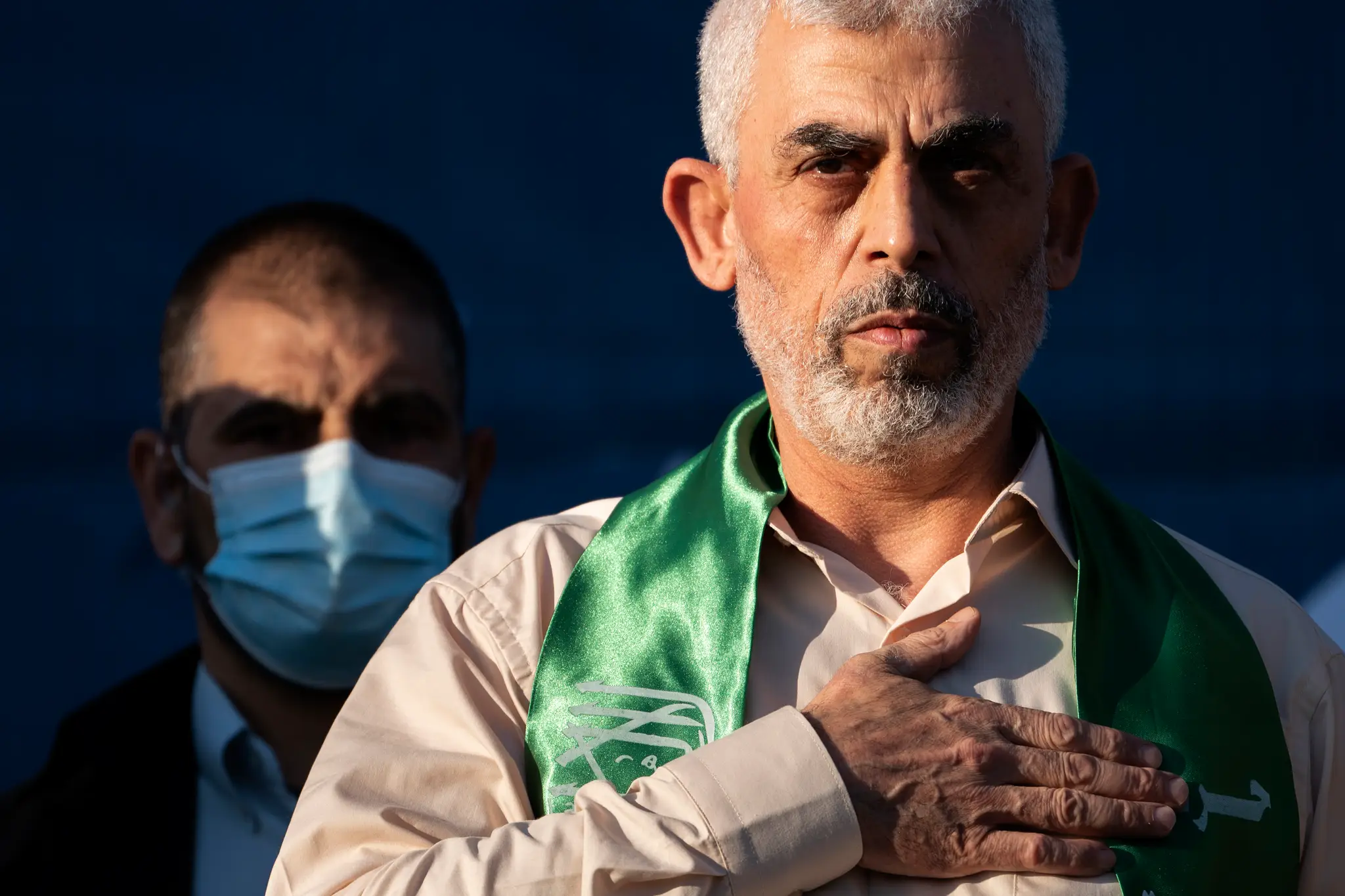 Na archívnej snímke vodca palestínskeho militantného hnutia Hamas Jahjá Sinwár.