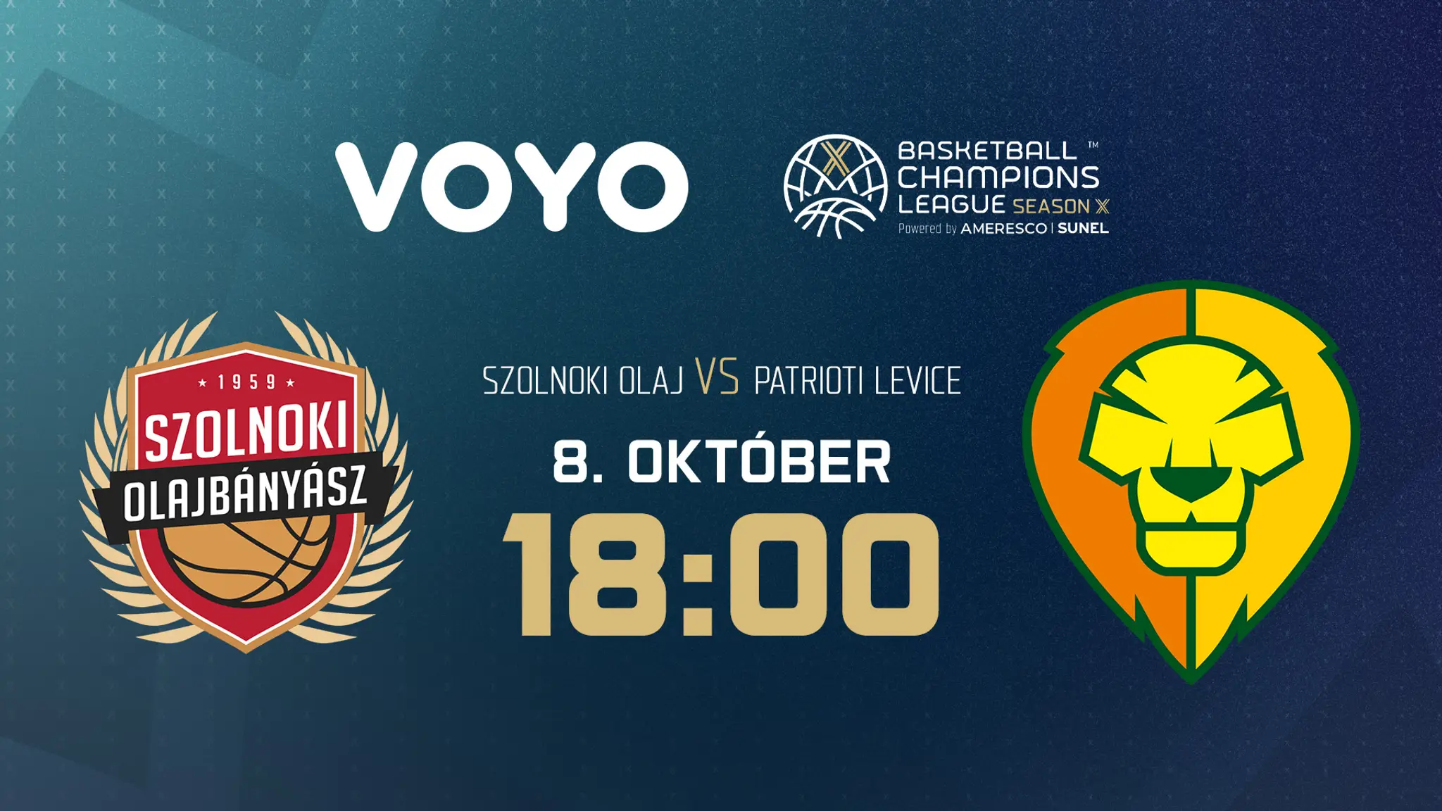 Basketball Champions League: Szolnoki Olaj vs Patrioti Levice