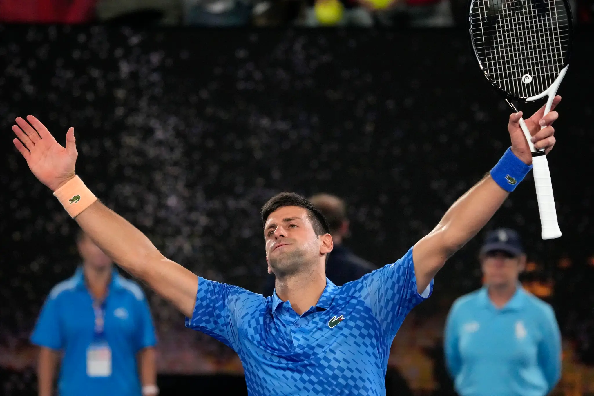 Novak Djokovič sa teší po víťazstve nad Bulharom Grigorom Dimitrovom