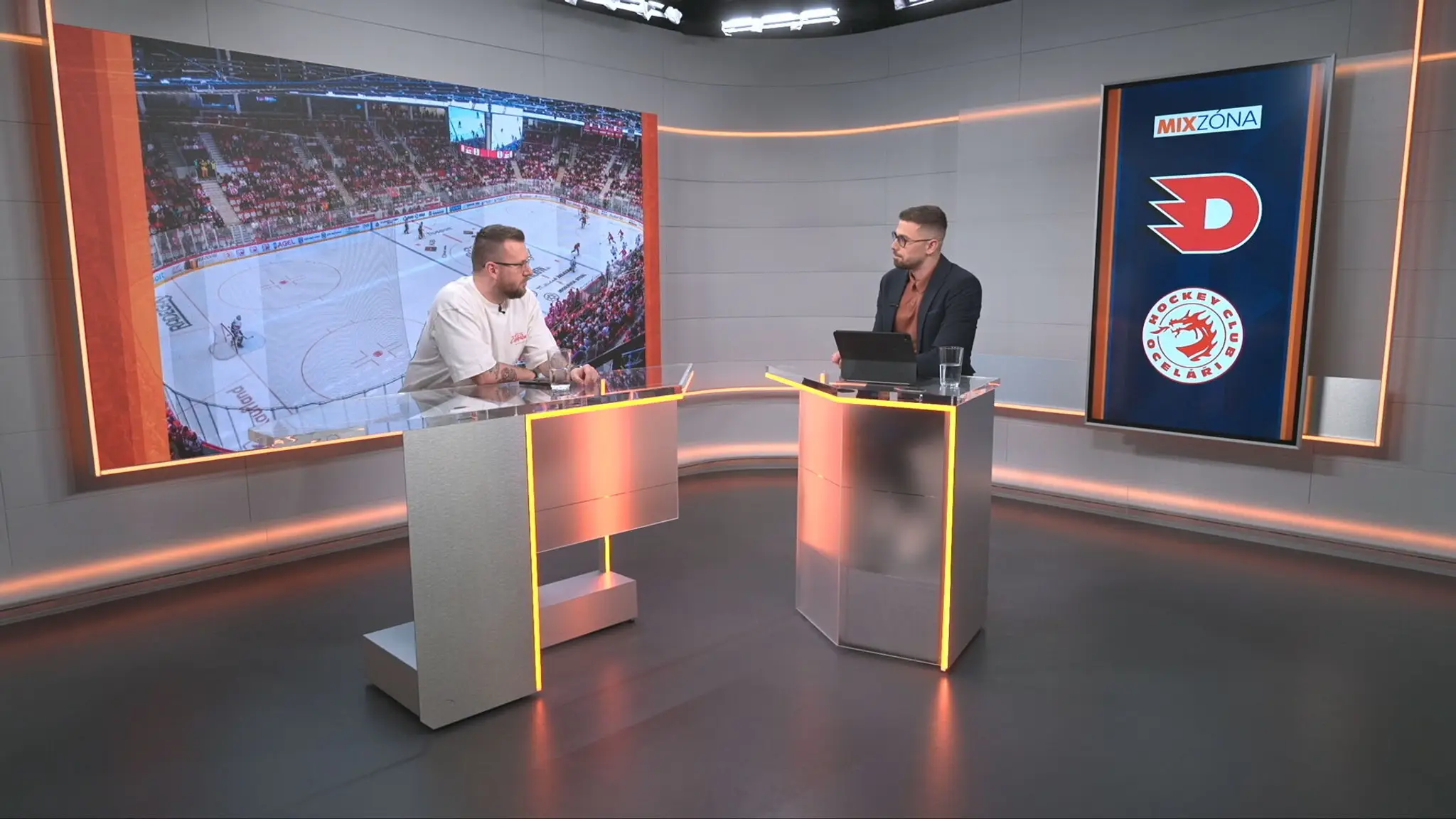 Miro Held a Marián Červenka v štúdiu TN live.