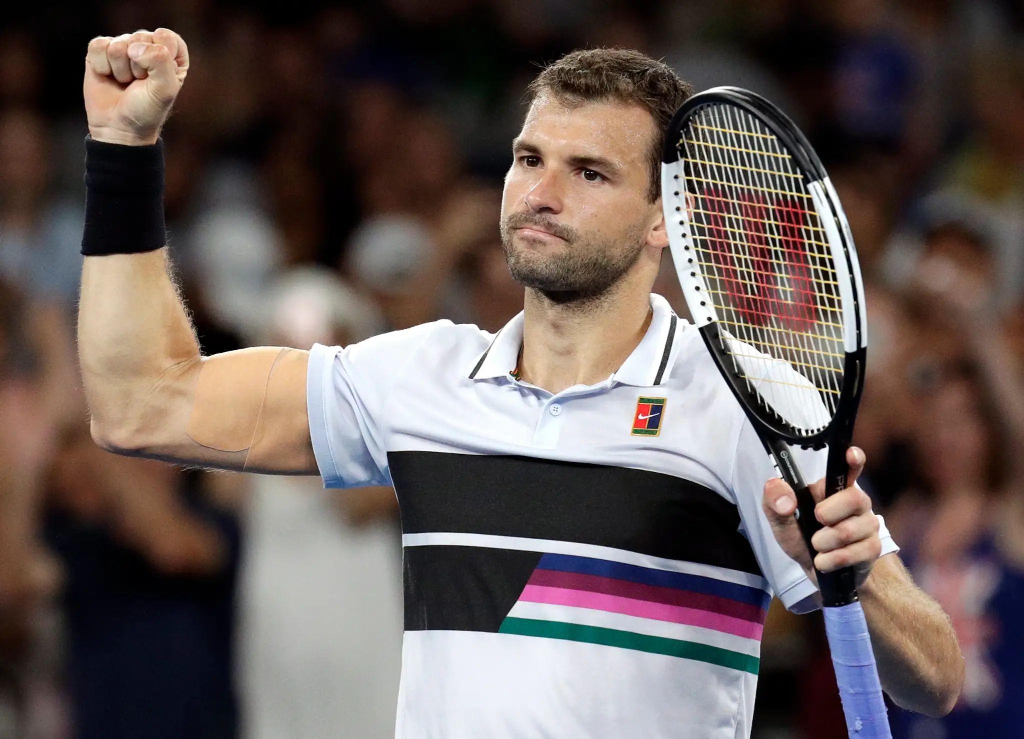 Tenista Grigor Dimitrov v 3. kole na Australian Open.