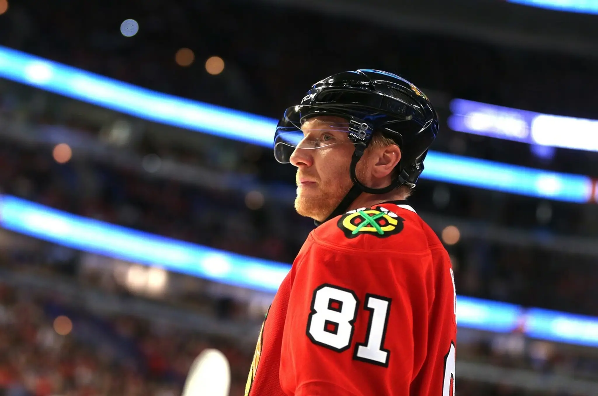 Marián Hossa v drese Chicaga Blackhawks.