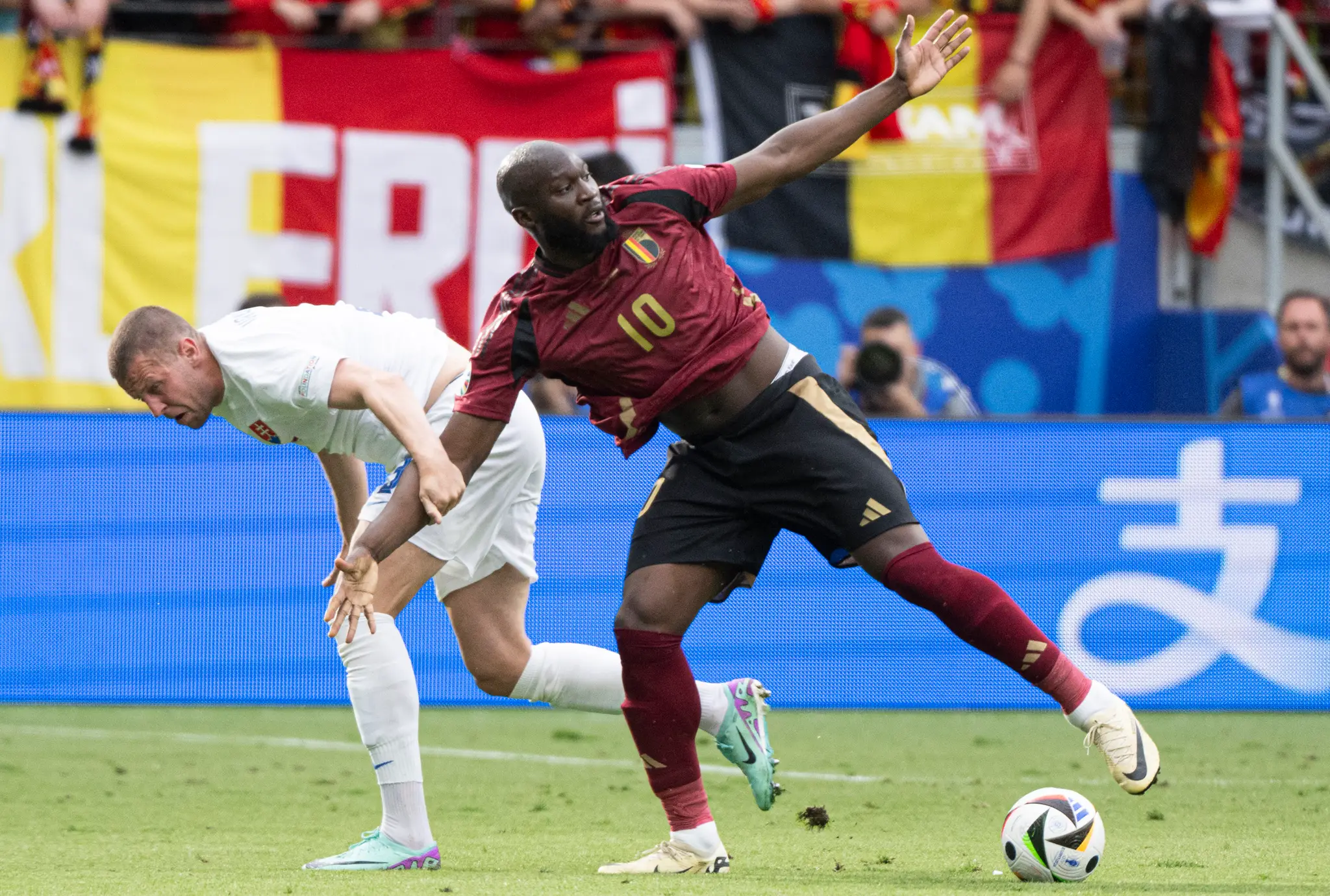Romelu Lukaku v súboji proti Slovensku.