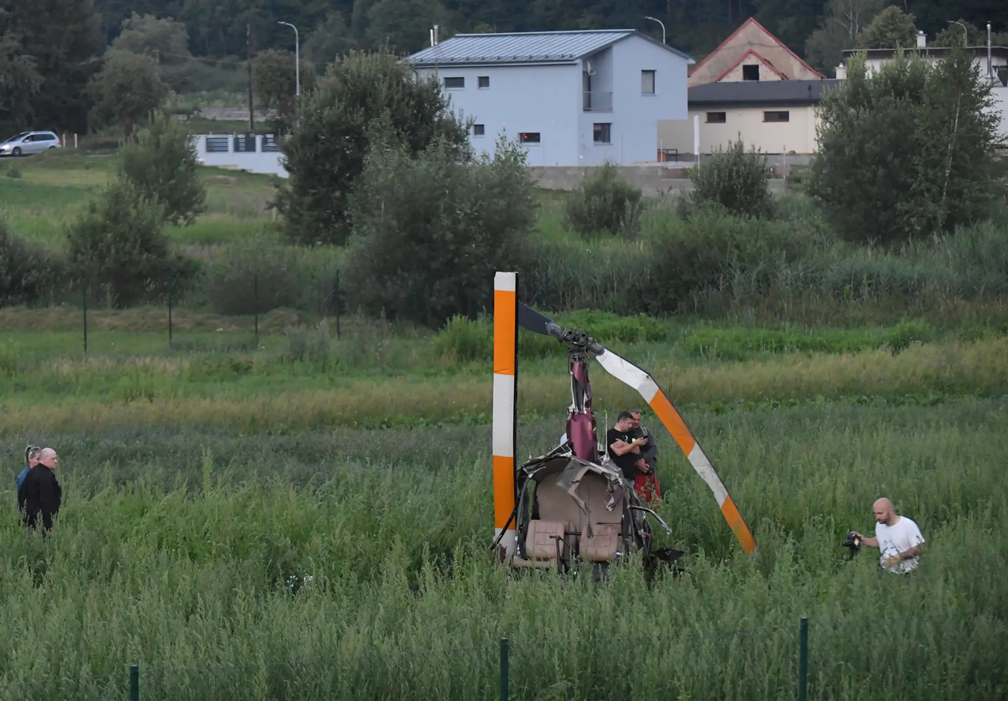 Pád vrtuľníka pri Prešove.