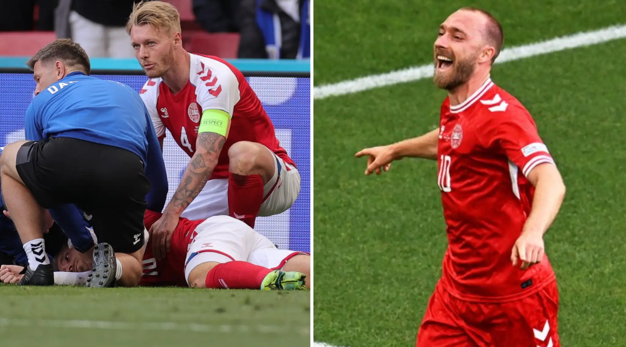 Christian Eriksen pred tromi rokmi a dnes.
