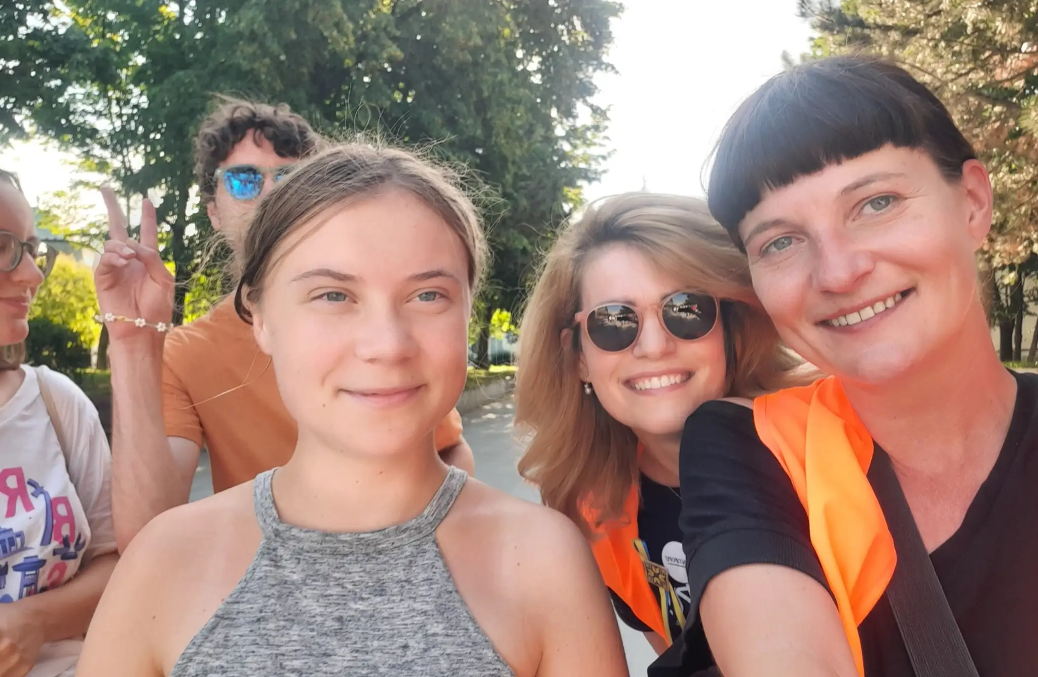 Greta Thunbergová na Pochode za slobodu demokraciu.