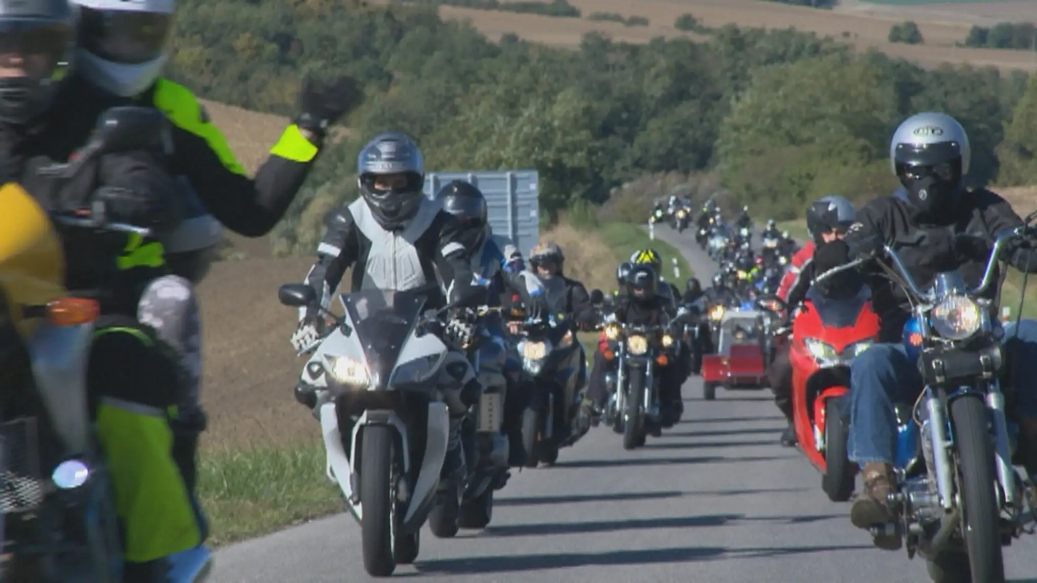 Púť motocyklistov.