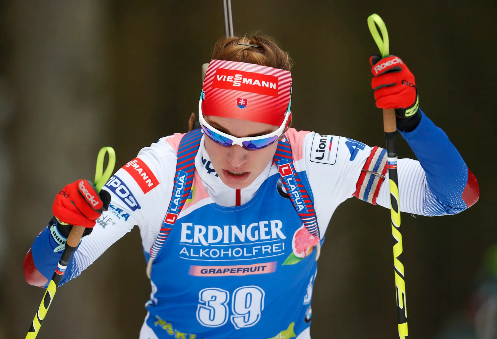 Biatlonistka Paulína Fialková vo vytrvalostných pretekoch na 15km v Pokljuke.