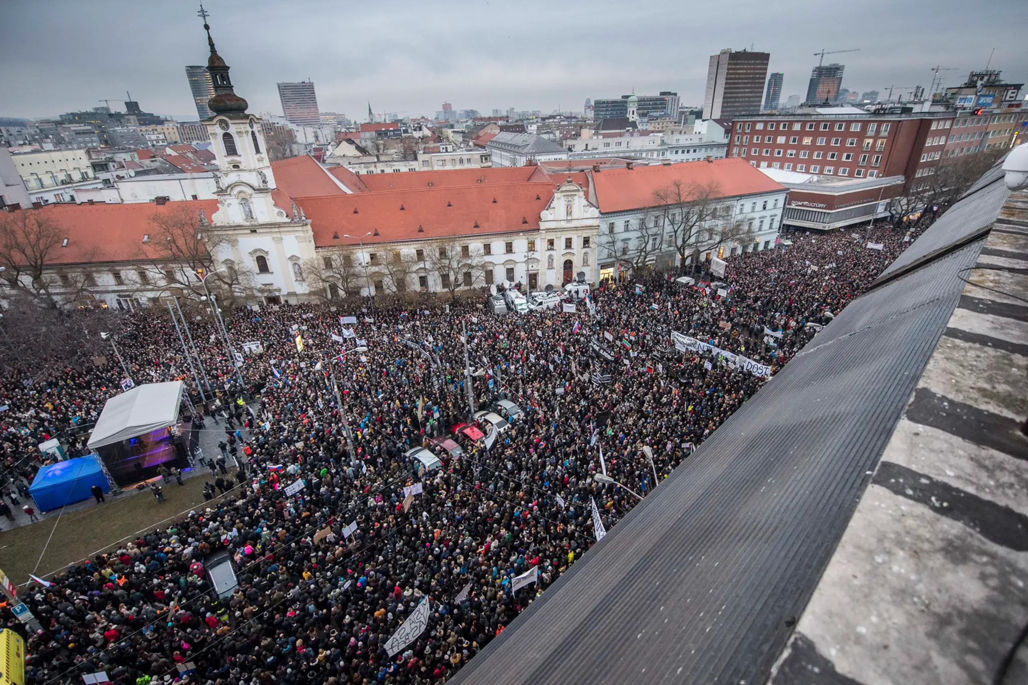 Zhromaždenie Za slušné Slovensko v Bratislave.