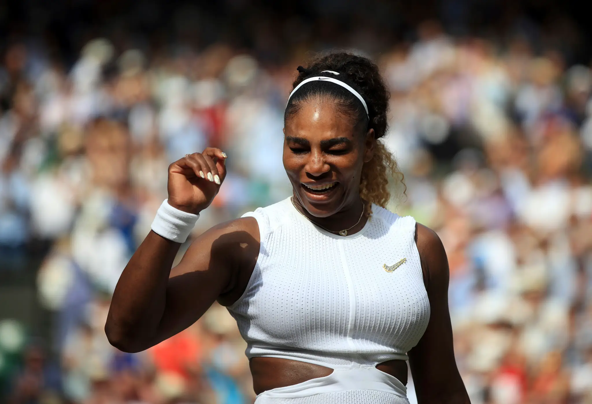 Tenistka Serena Williamsová v semifinále Wimbledonu.