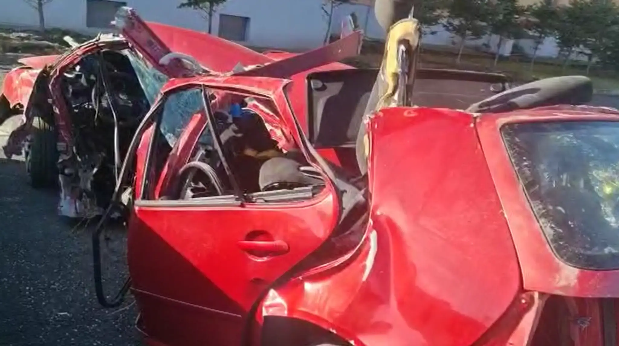 Auto, ktoré po nehode odviezli.