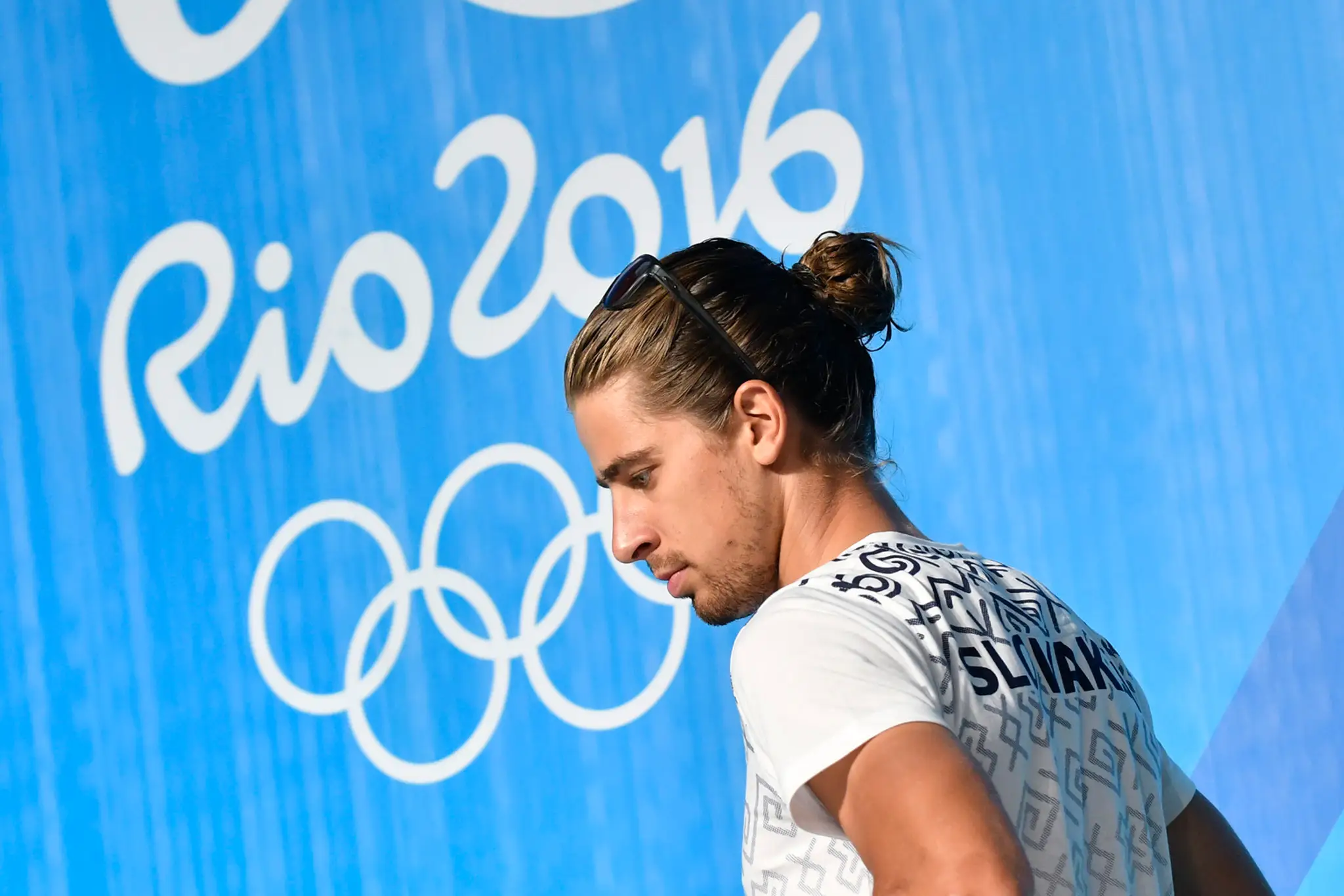 Peter Sagan počas tlačovej konferencie na OH v brazílskom Riu de Janeiro.