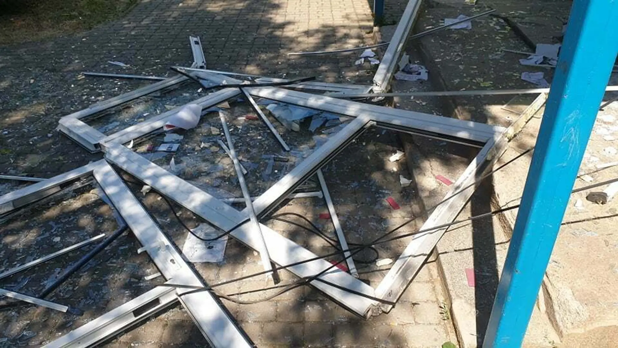 Vybuchnutý bankomat v Turni nad Bodvou.