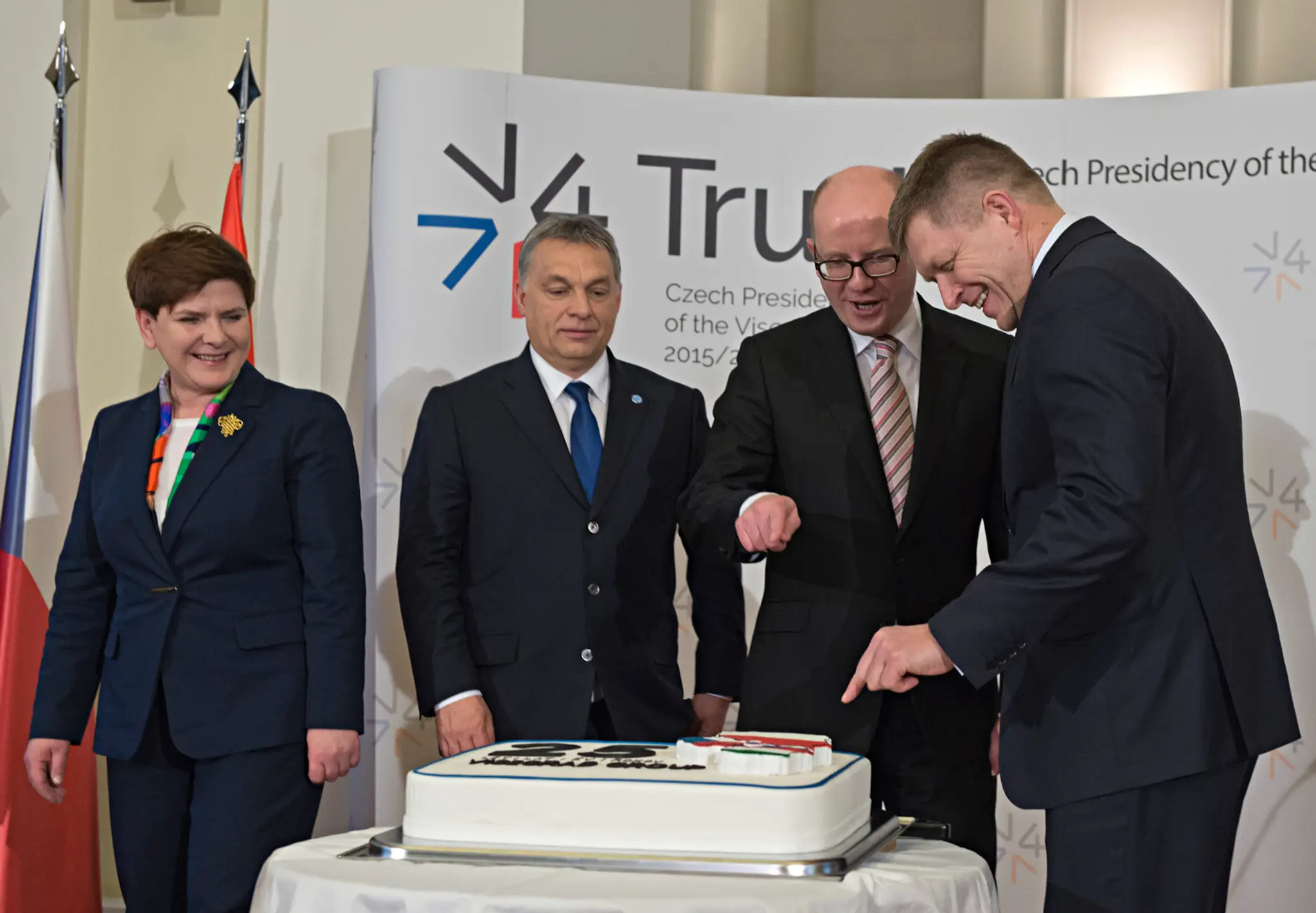 Beata Szydlová, Viktor Orbán, Bohuslav Sobotka, Robert Fico