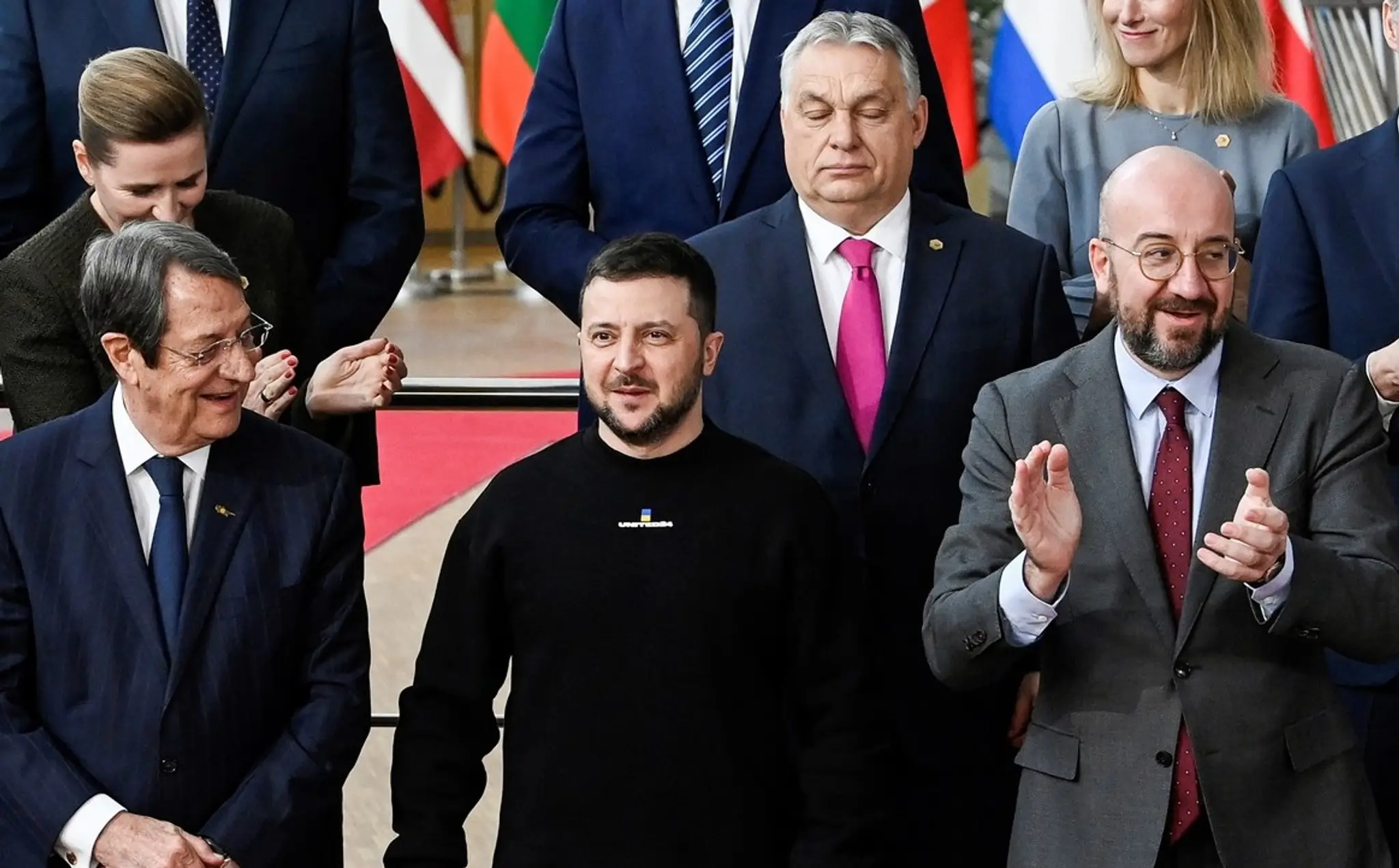 Volodymyr Zelenskyj na februárovom summite EÚ v Bruseli.