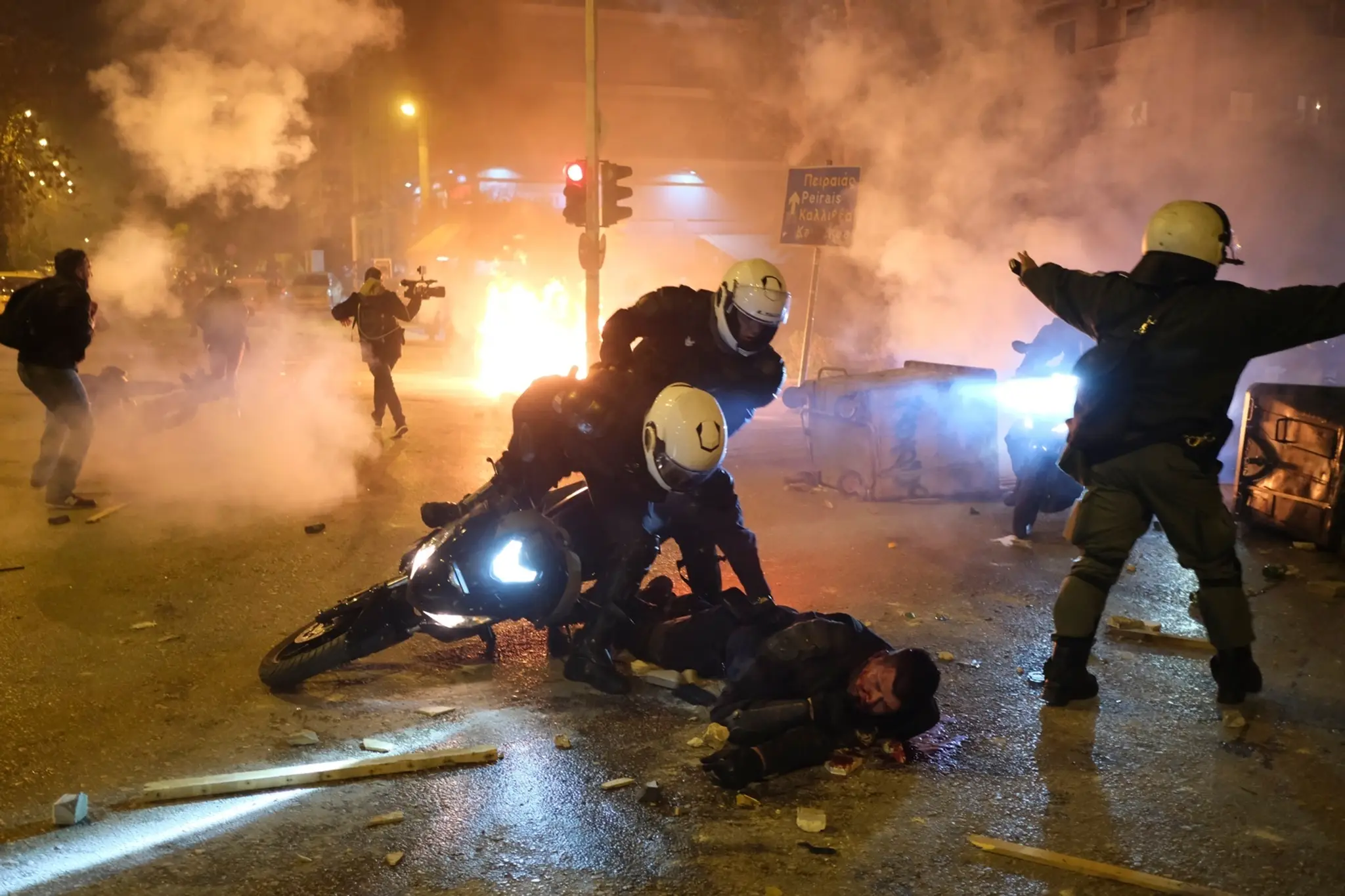 Protesty v Grécku.
