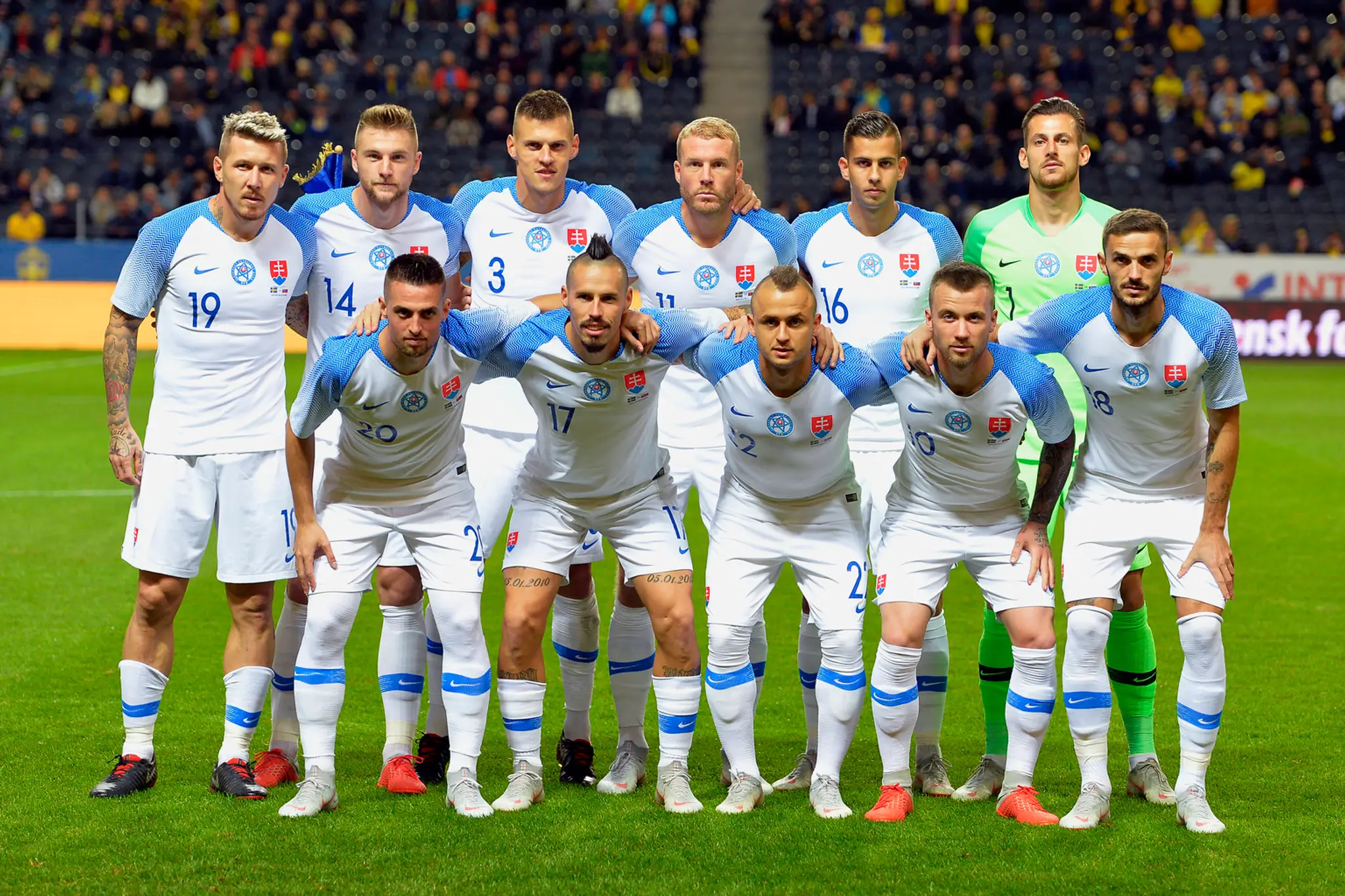 Slovenská futbalová reprezentácia pred medzištátnym duelom vo Švédsku.