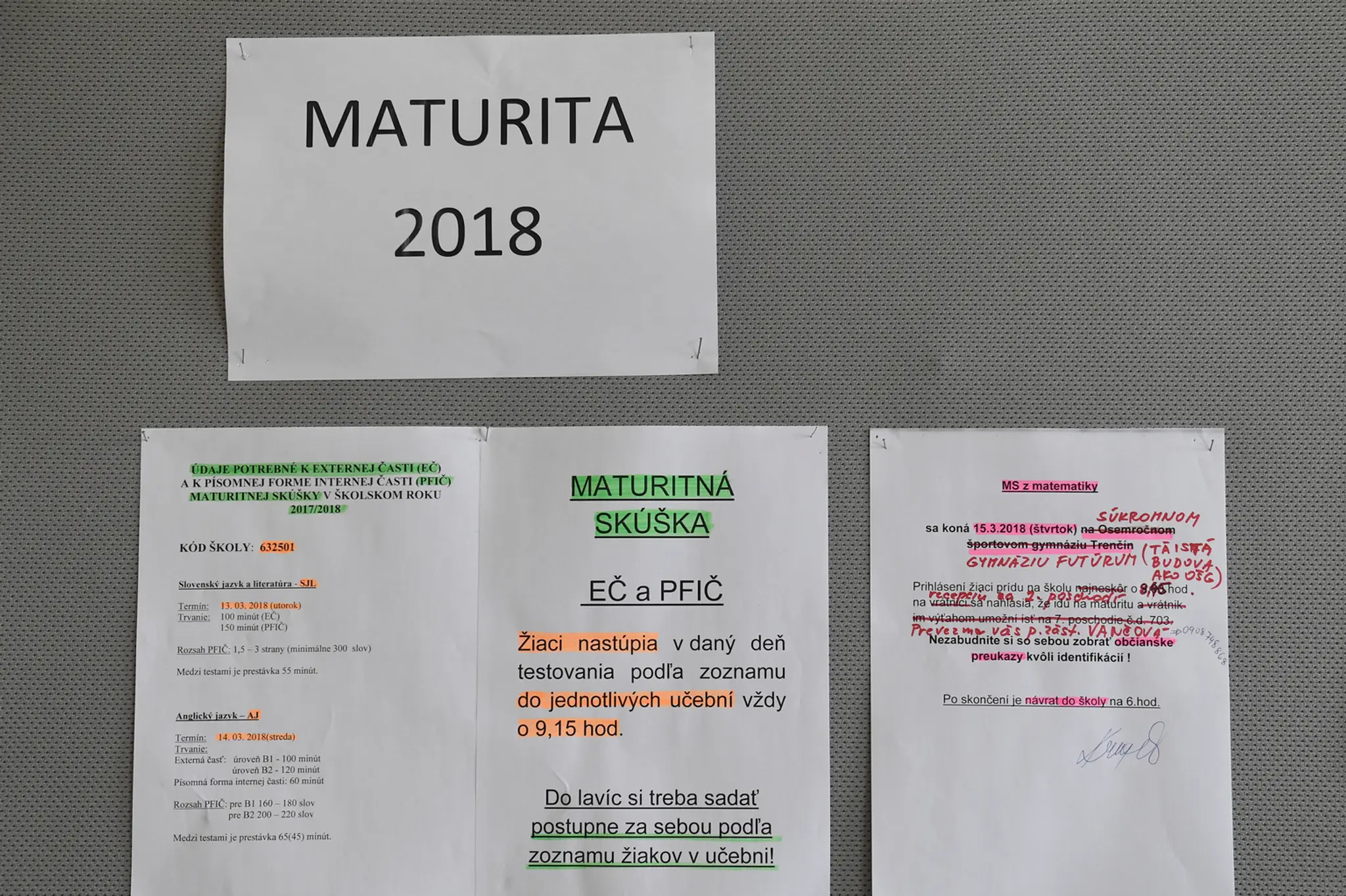 Maturitné skúšky.