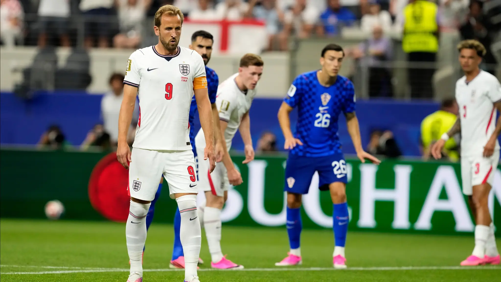 Anglický útočník Harry Kane. (cropped)