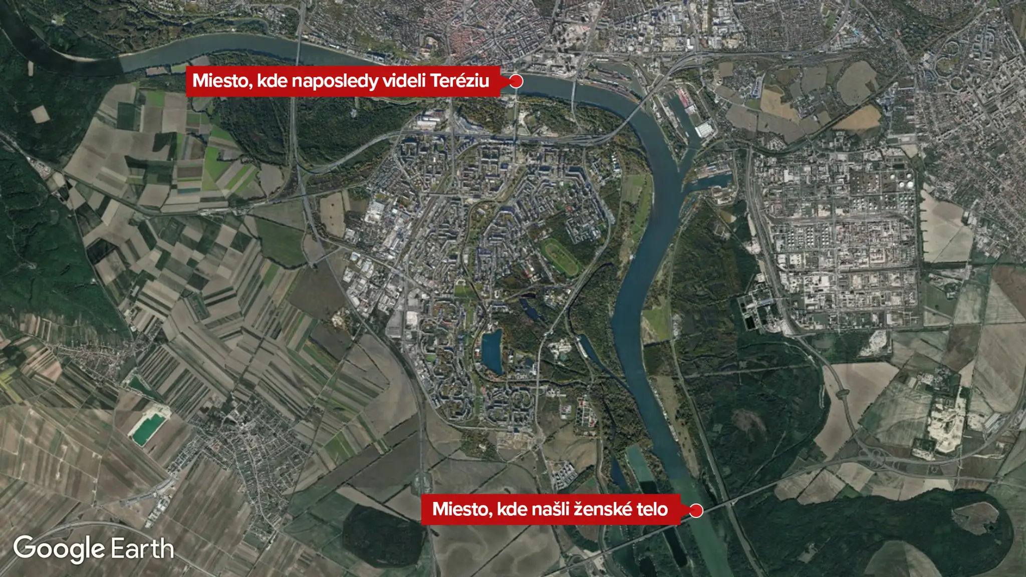 Mapa Bratislavy.