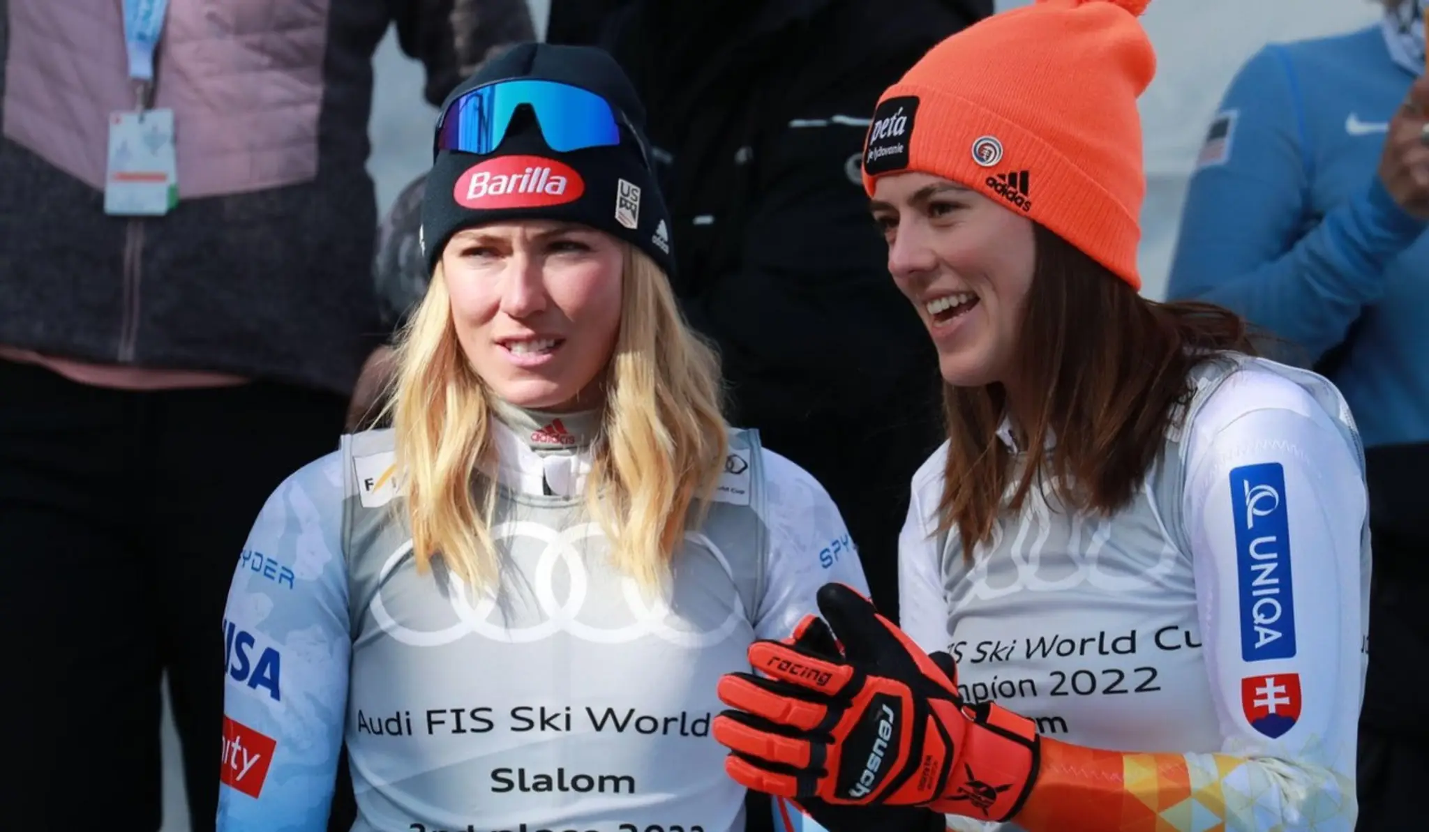Mikaela Shiffrinová a Petra Vlhová.
