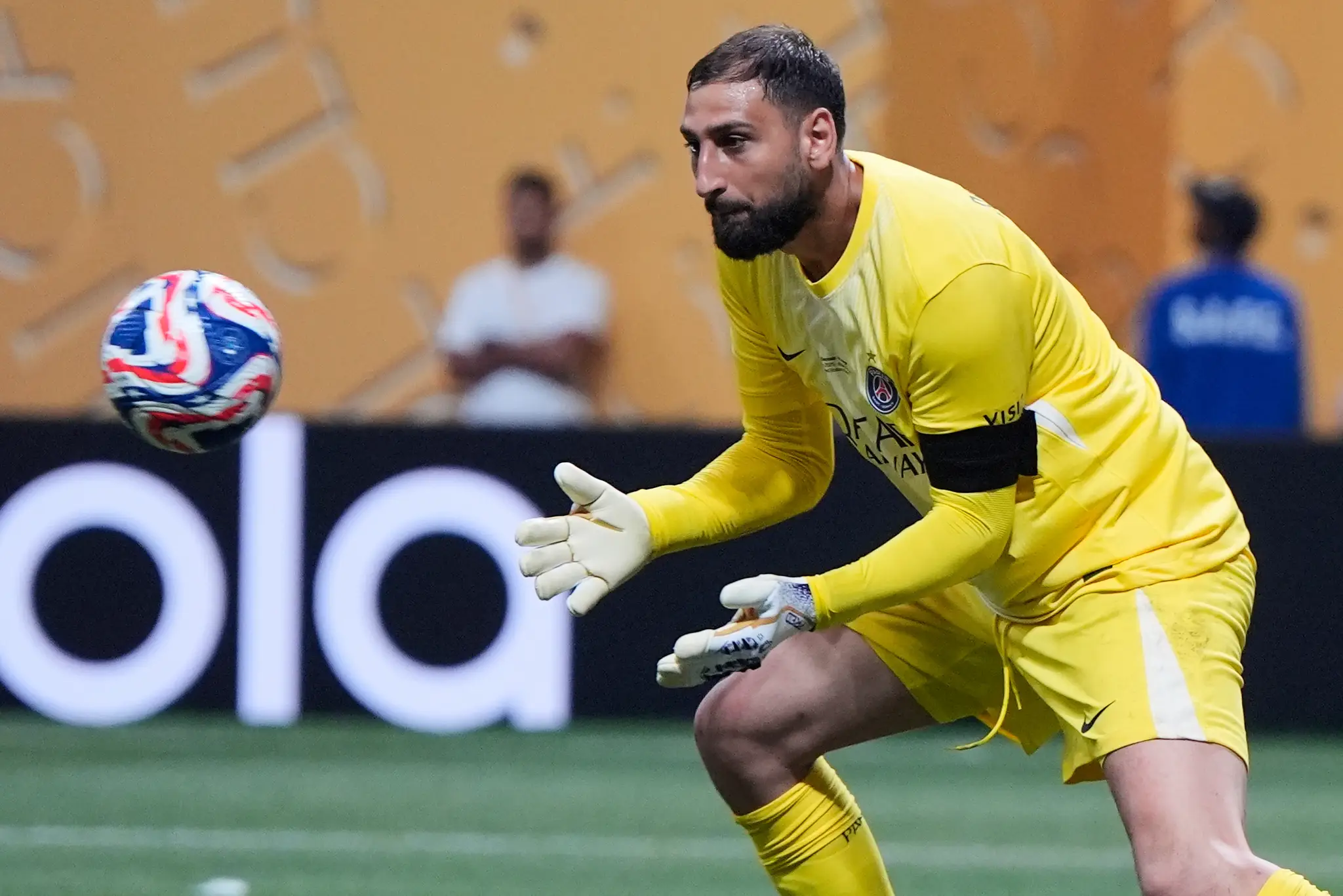 Taliansky brankár Gianluigi Donnarumma v službách Paríža Saint-Germain.