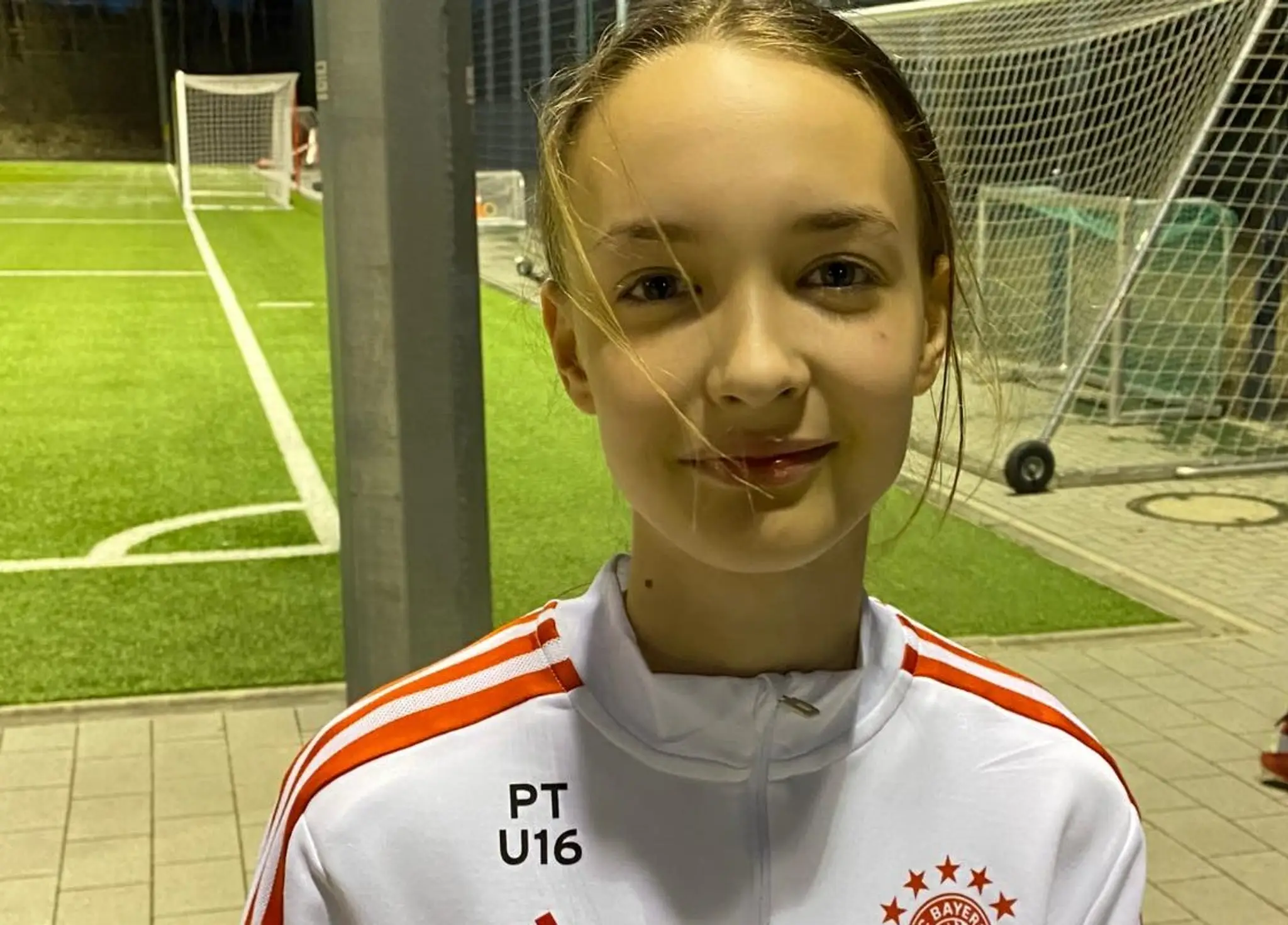 Vivien Vajda na tréningu Bayernu.