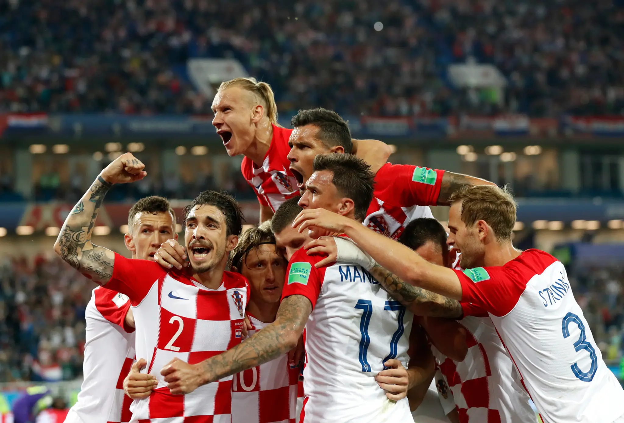 Chorvátska radosť z Modričovej penalty.