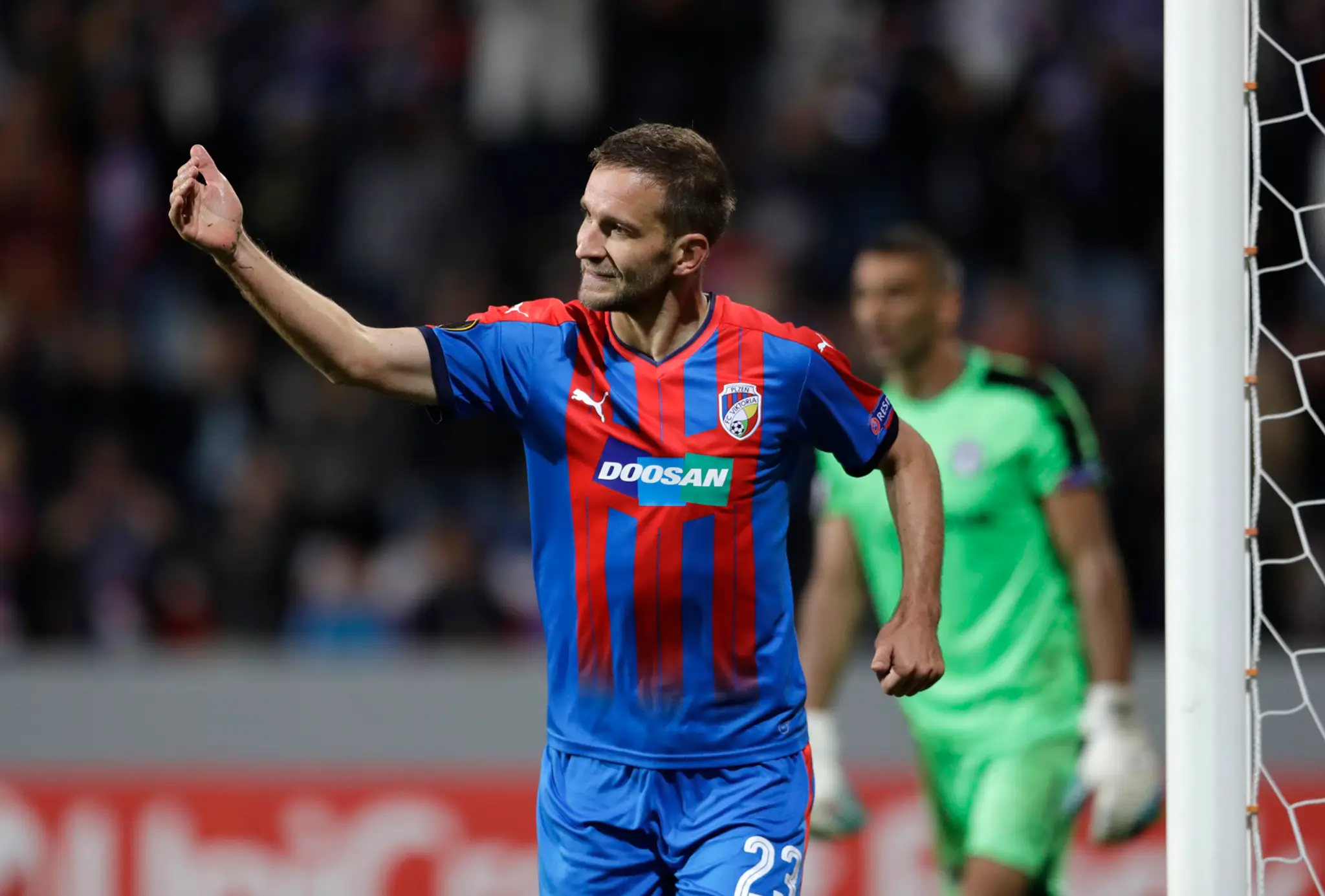 Na snímke slovenský útočník Plzne Marek Bakoš.