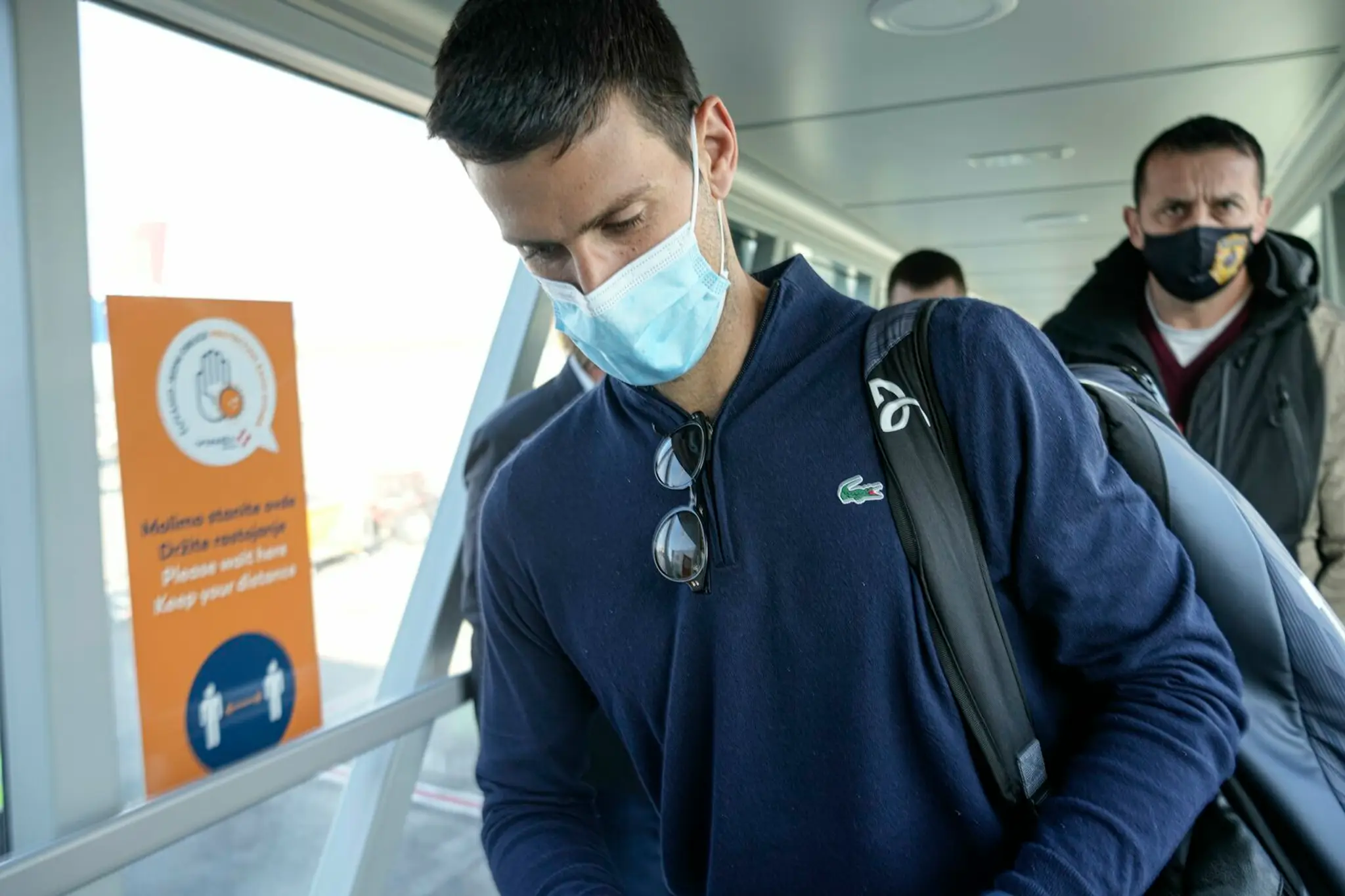 Novak Djokovič po návrate do Srbska.