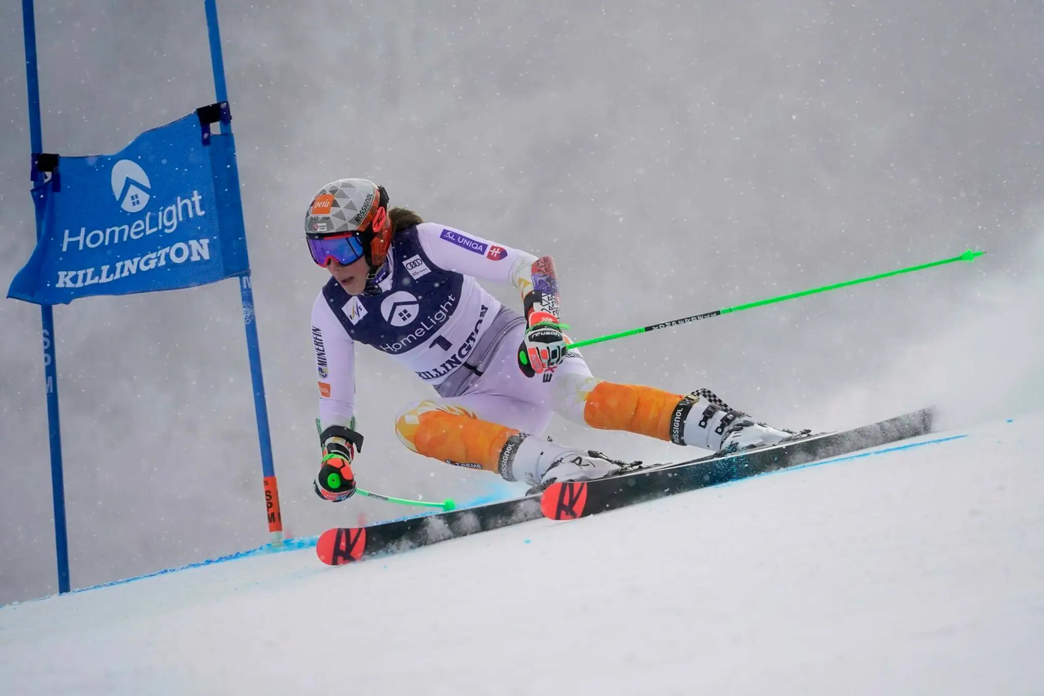 Petra Vlhová v 1. kole sobotného obrovského slalomu Svetového pohára v alpskom lyžovaní v americkom Killingtone.