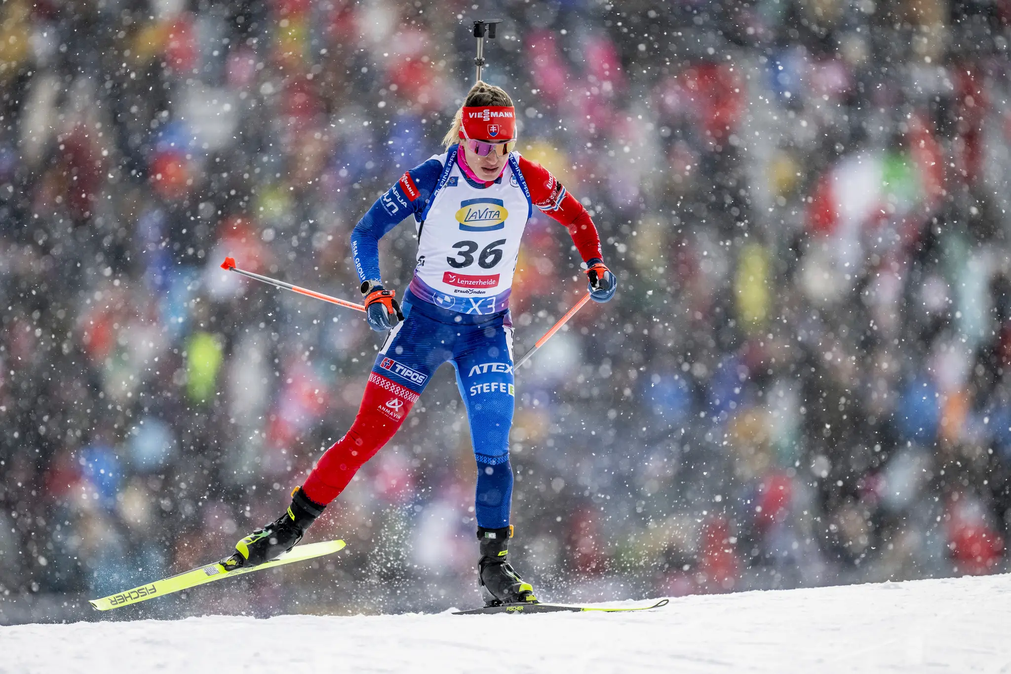Slovenská biatlonistka Paulína Bátovská Fialková počas šprintu na 7, 5 km