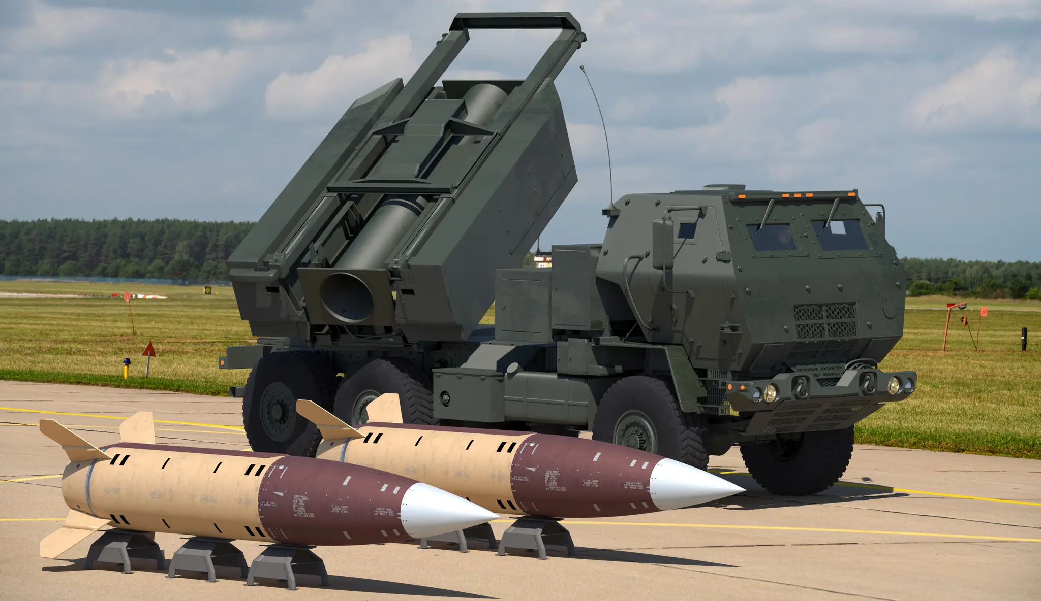 Raketový systém HIMARS a rakety ATACMS.