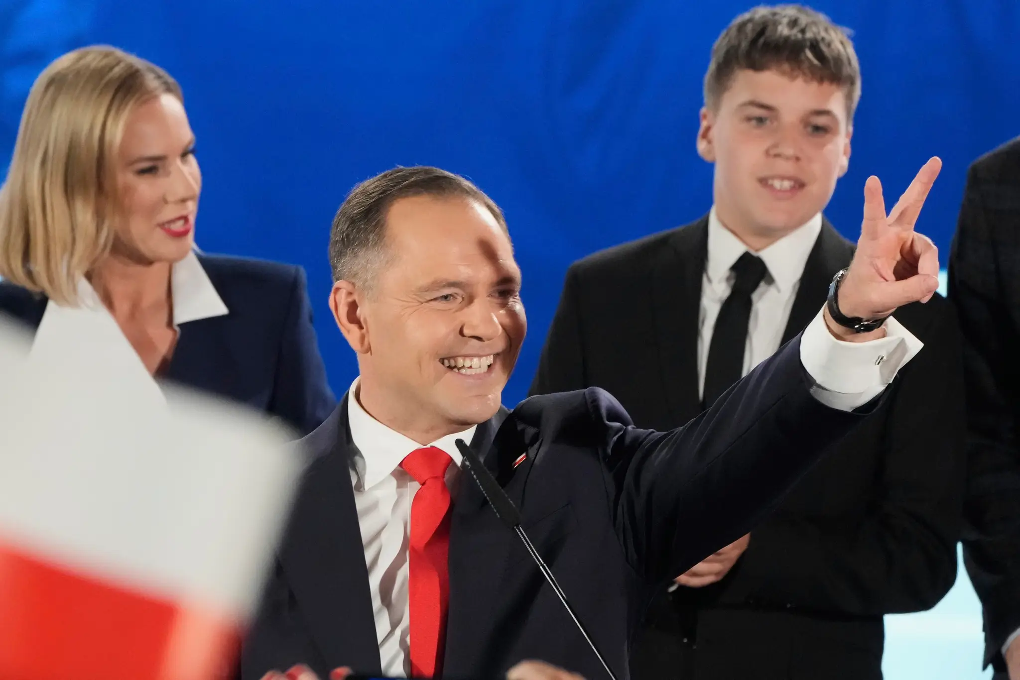 Na snímke víťaz poľských prezidentských volieb Karol Nawrocki.