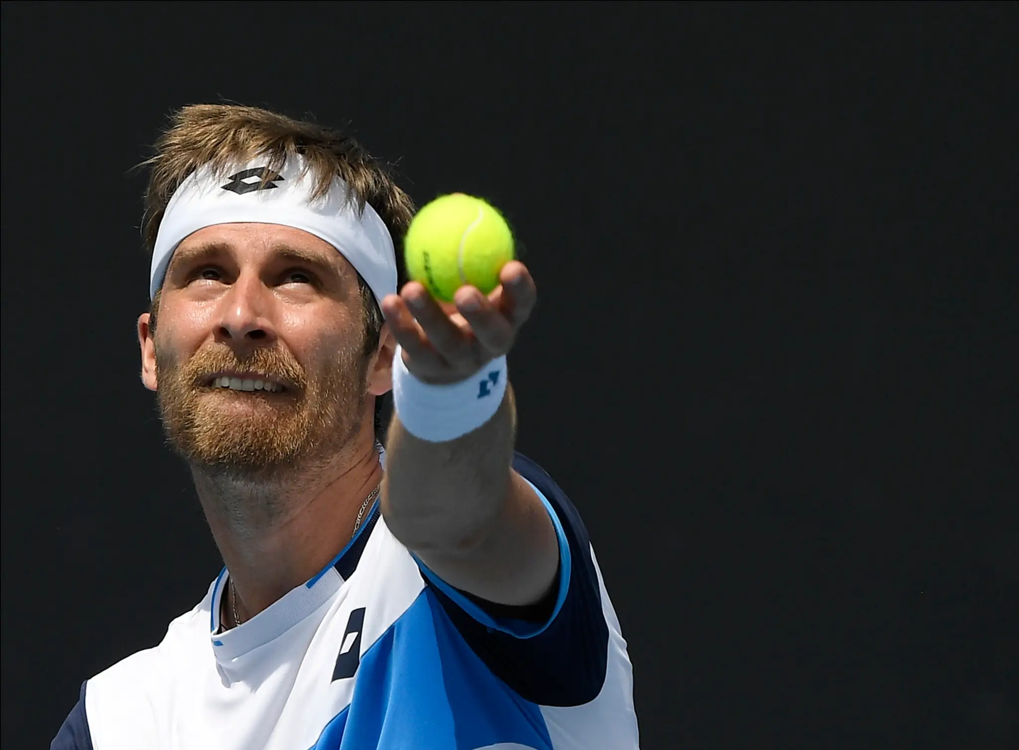 Tenista Prajneš Gunešvaran v 1. kole na Australian Open 2020.
