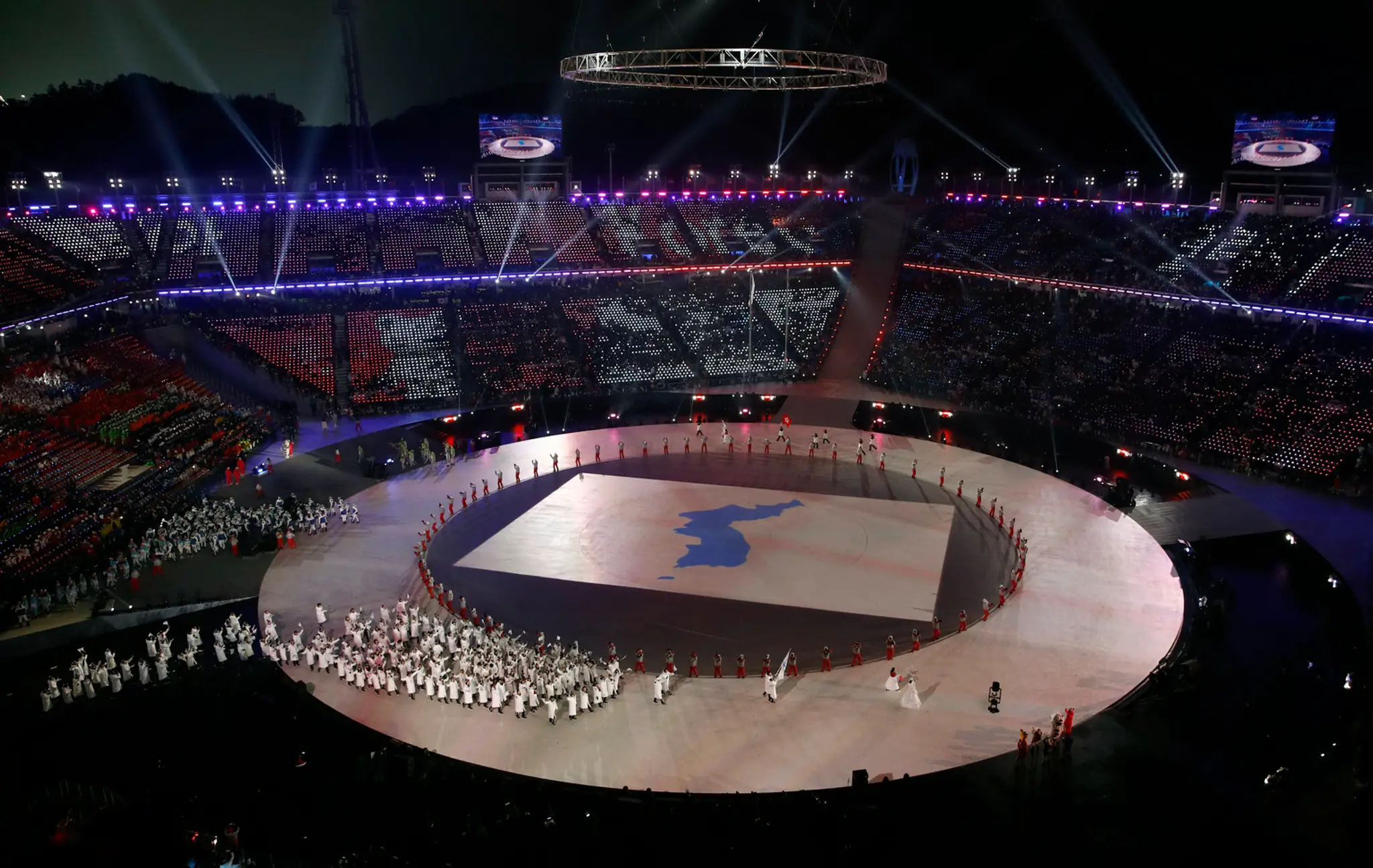 Olympionici z Belgicka počas otváracieho ceremoniálu ZOH 2018.