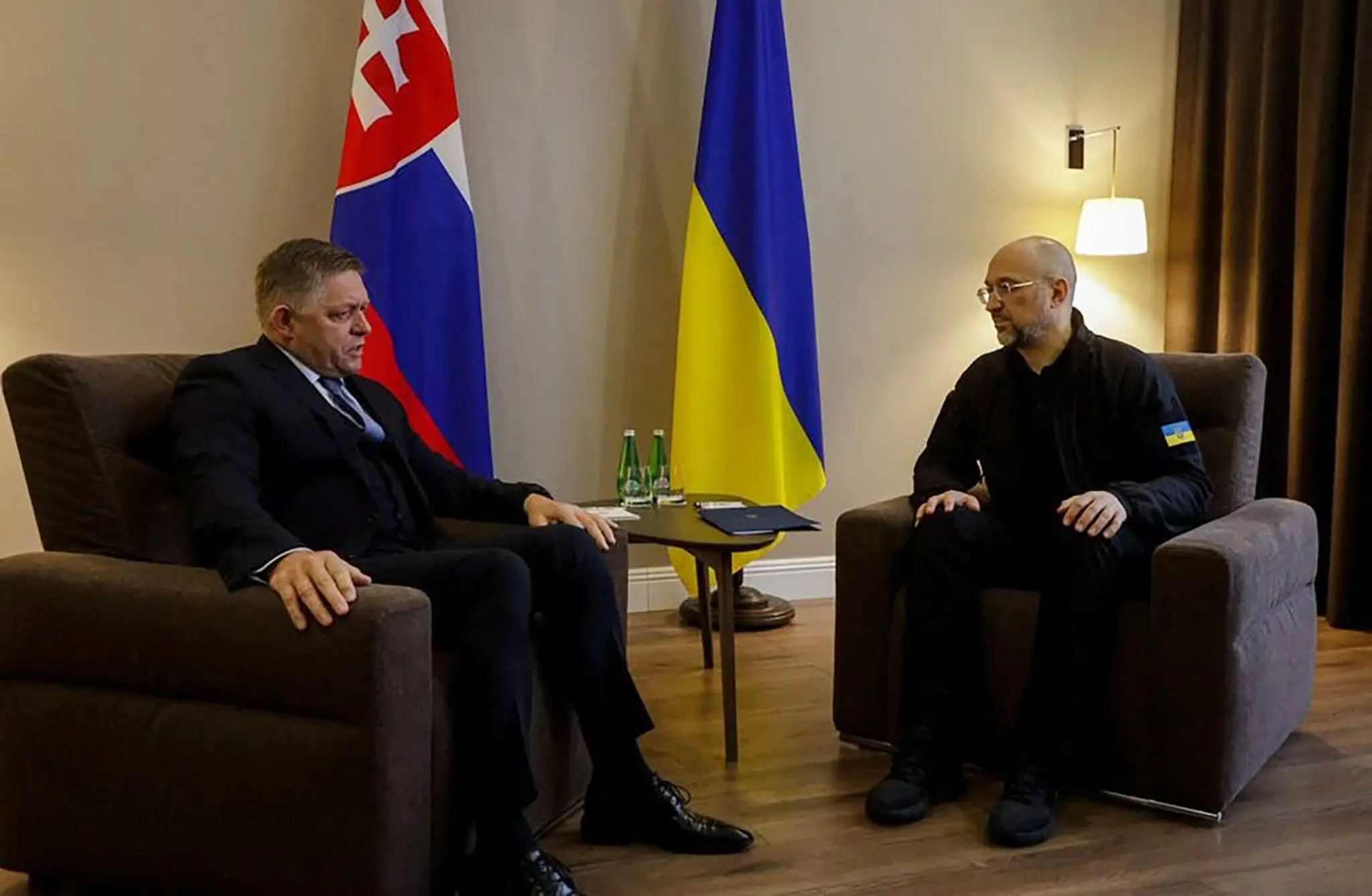 Robert Fico a Denys Šmyhaľ.