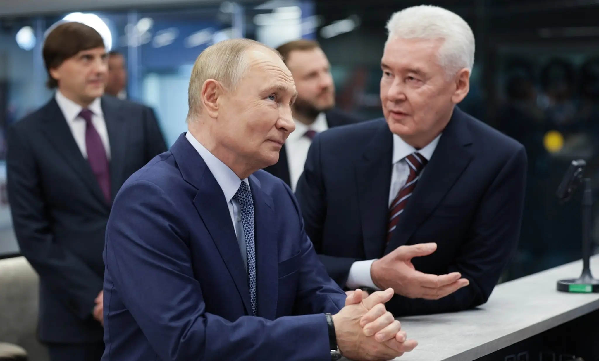 Ruský prezident Vladimir Putin a starosta Moskvy Sergej Sobjanin.