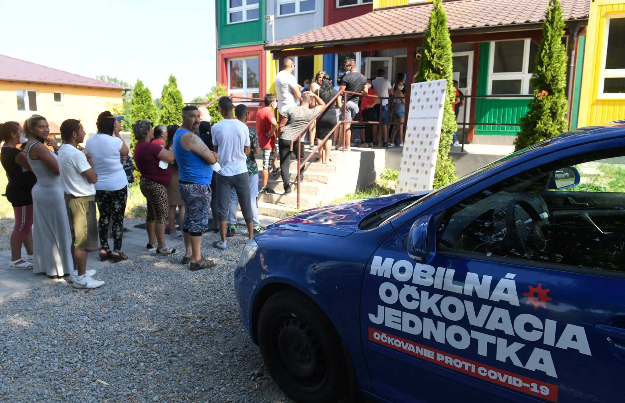 Výjazdové očkovanie v osade v obci Kecerovce v Košickom kraji.