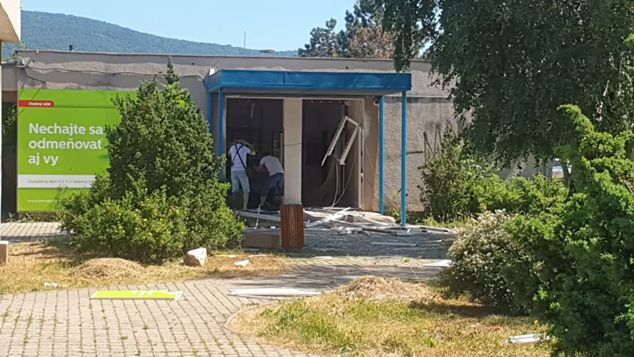 Vybuchnutý bankomat v Turni nad Bodvou.