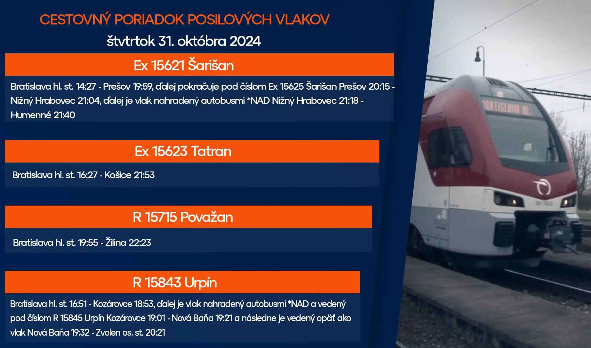 Štvrtok 31.10. spoje