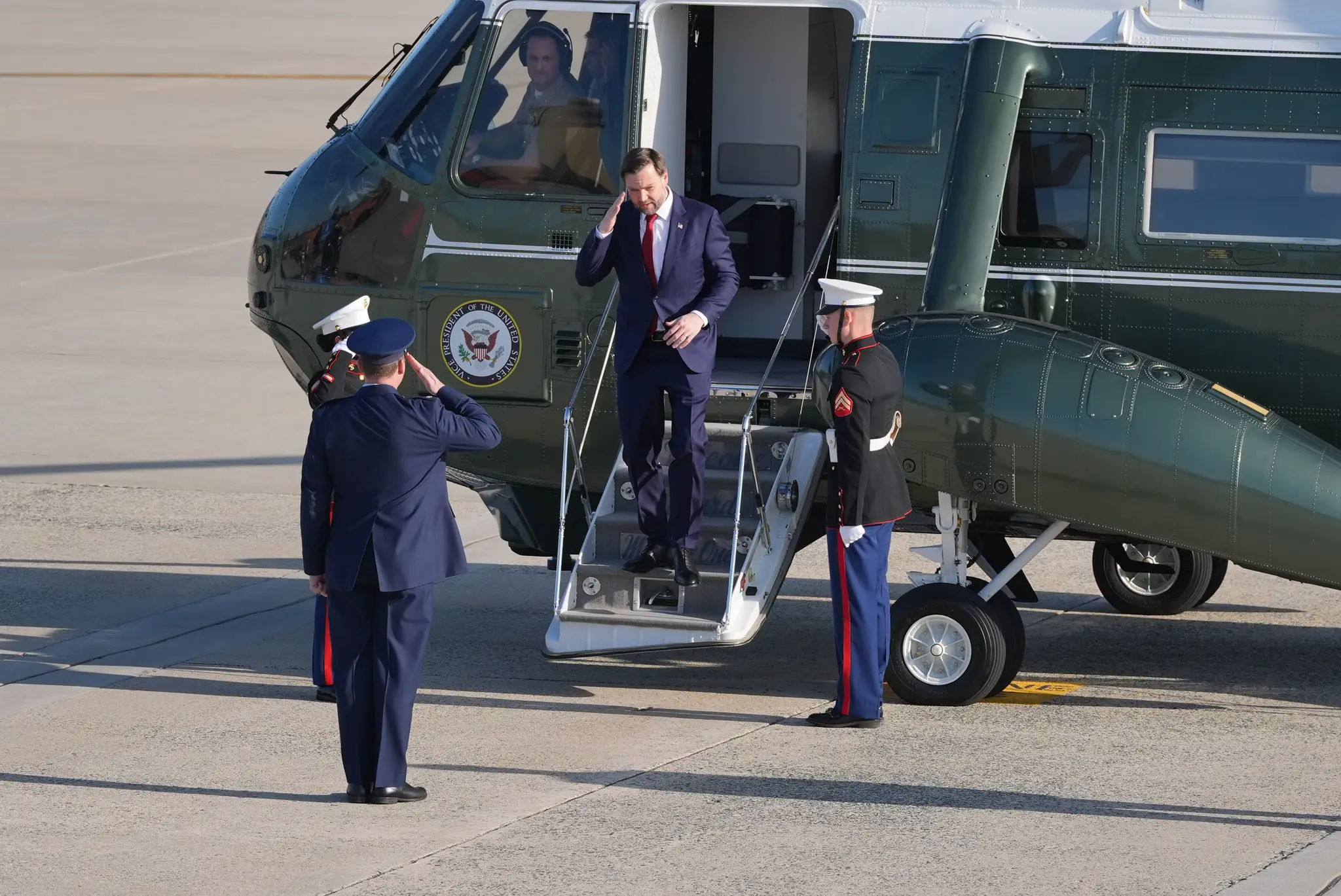 Na snímke Lietadlo Air Force Two s viceprezidentom Spojených štátov J. D. Vanceom.