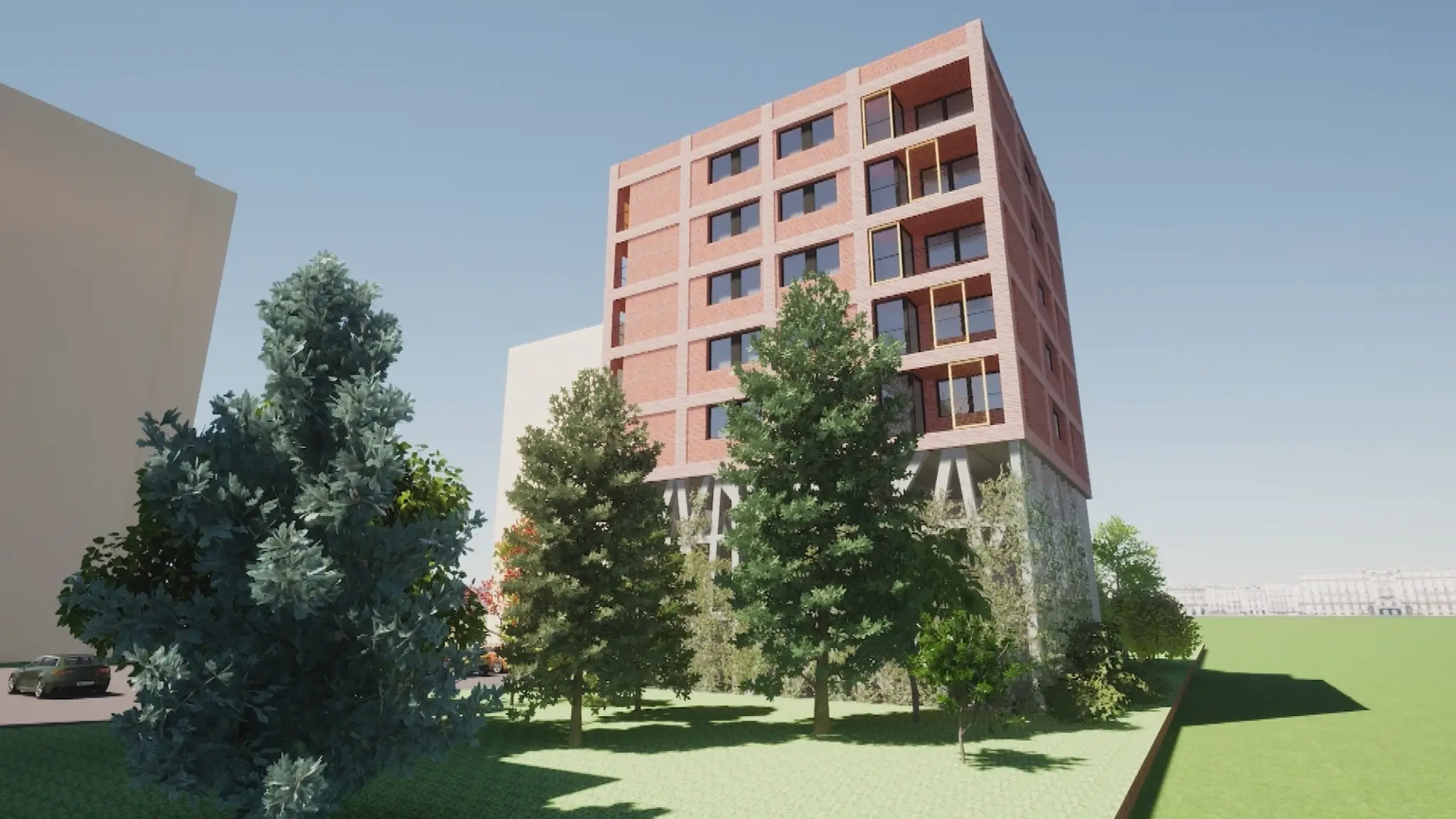 Nová bytovka na Mukačevskej.